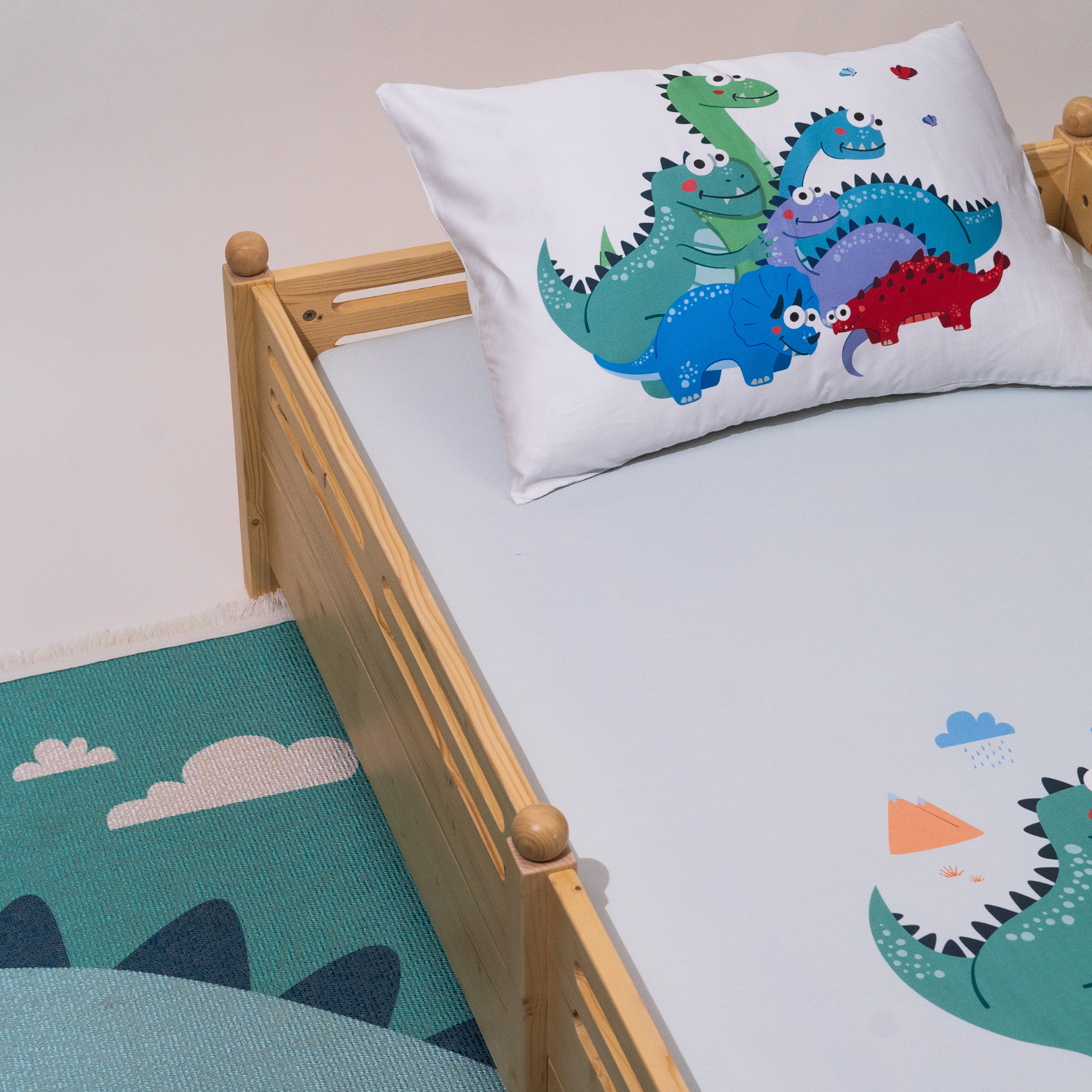 Dinotopia Tek Kişilik Çarşaf Seti, Çok Renkli, 90x190cm