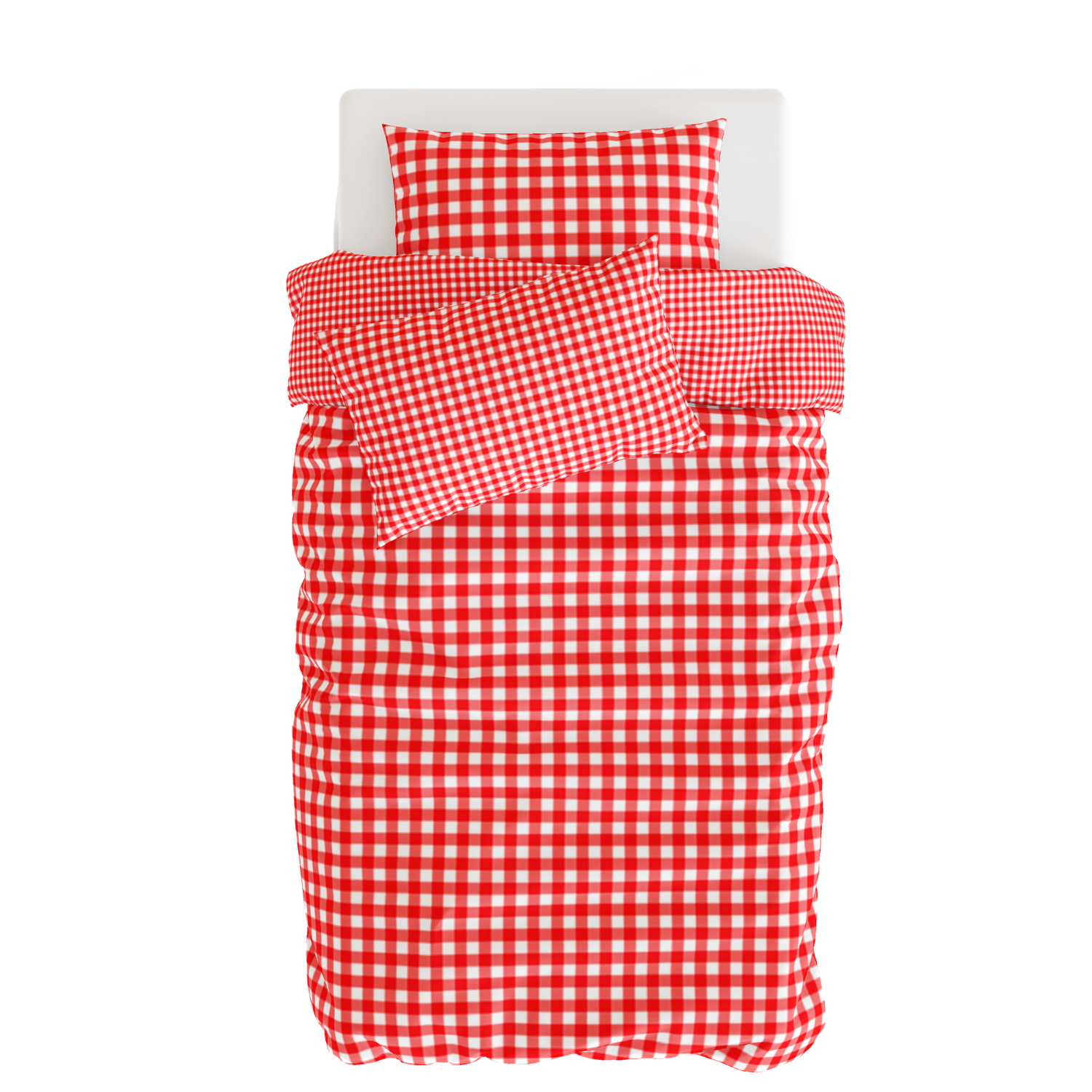 Gingham Kırmızı Nevresim Seti , Multicolor , 140x200 cm