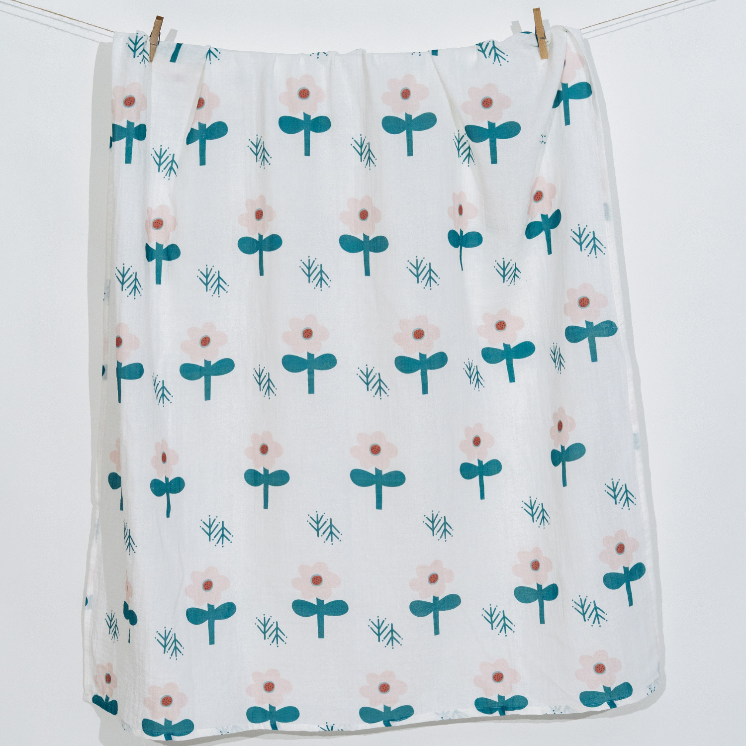 Big Flower Blossom, Müslin Bebek Örtüsü , 100x100 cm