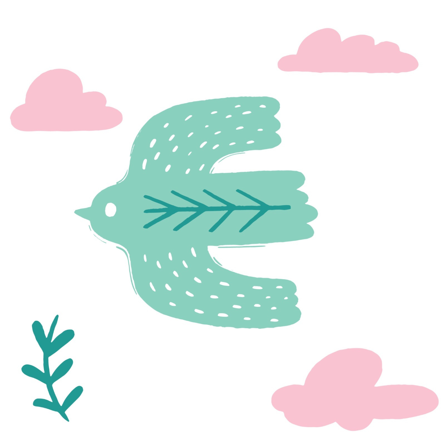 Bird of Life Nevresim Seti, Mint Yeşili, 140x200cm