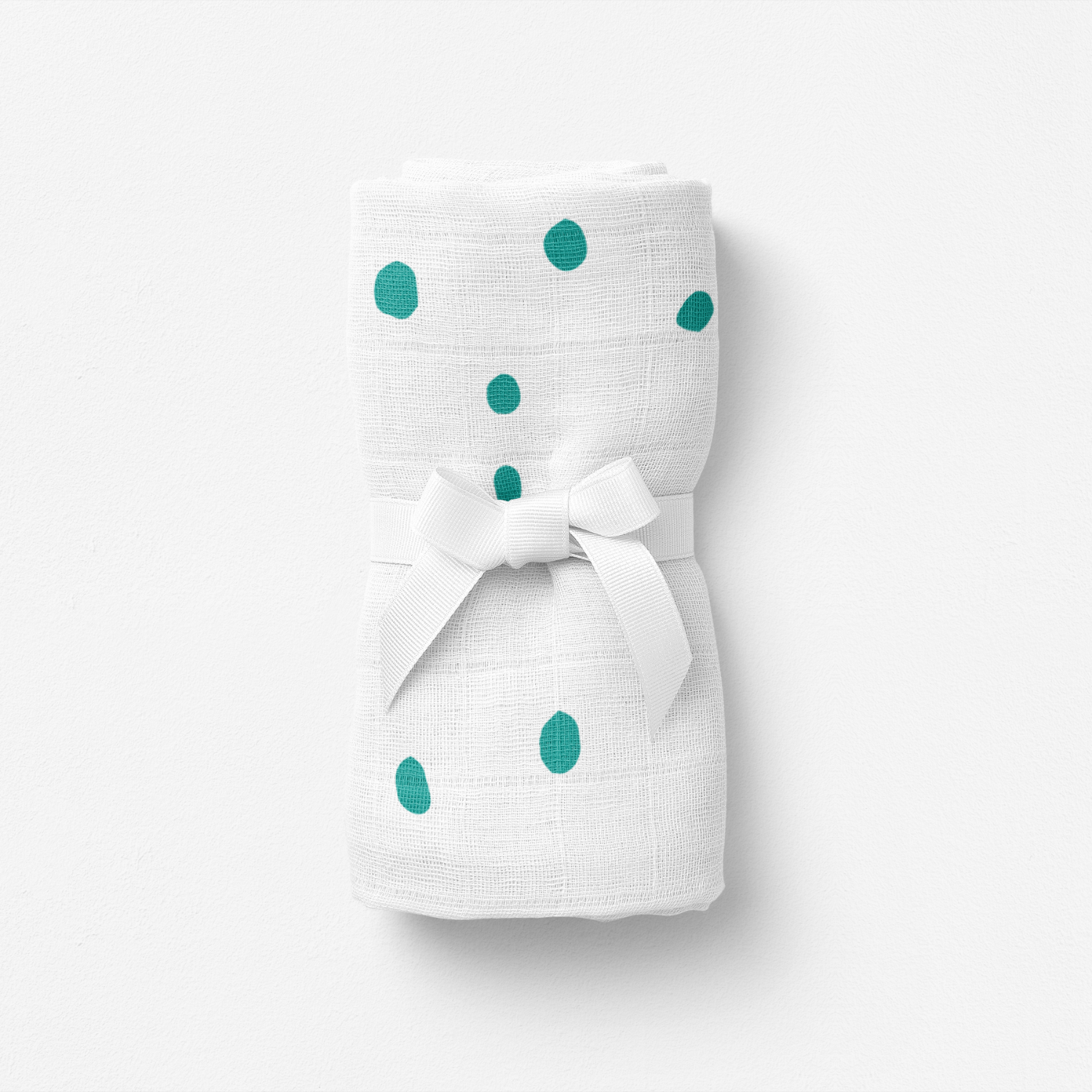 Bird of Life Mint Dots , Müslin Bebek Örtüsü , 70x70 cm