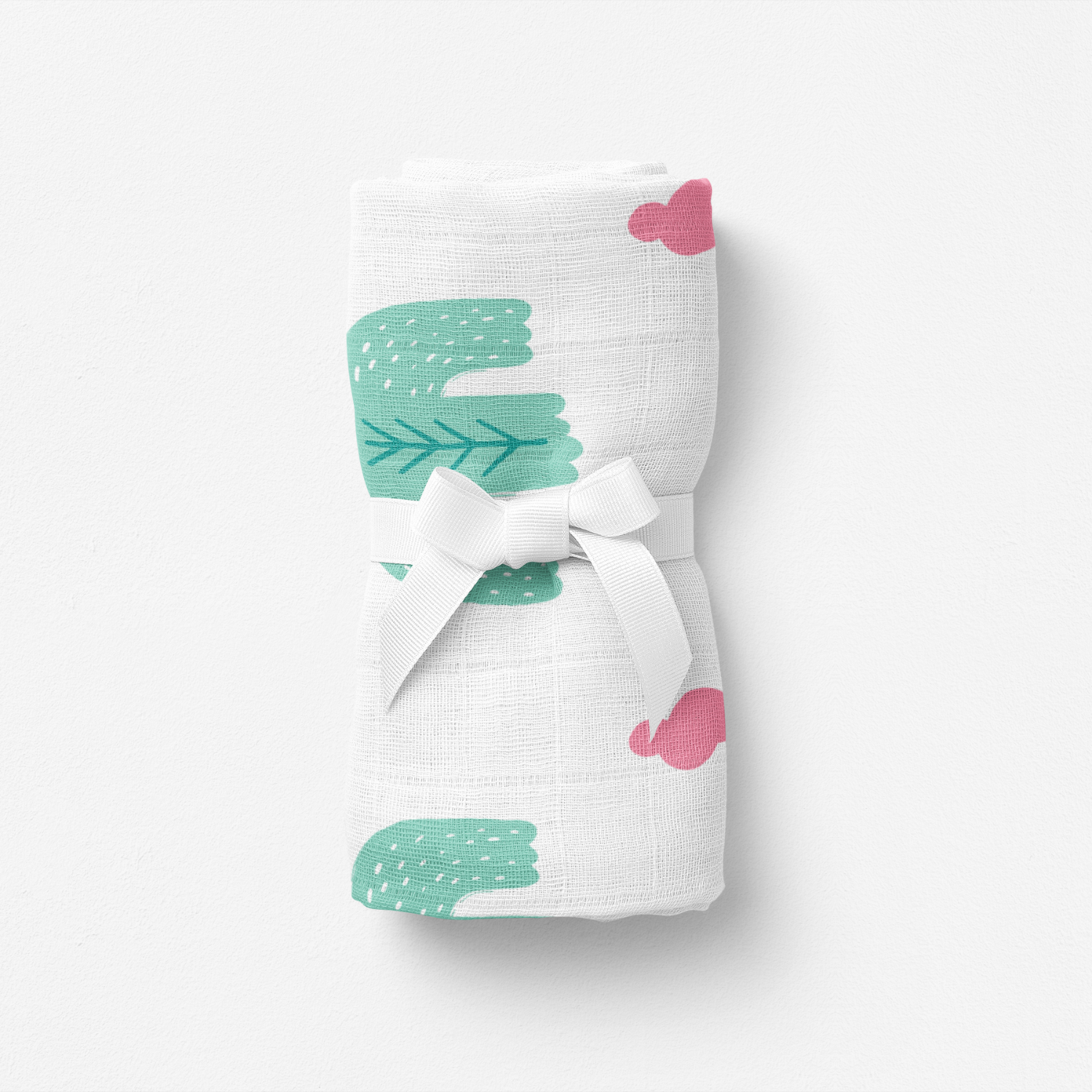 Bird of Life Mint , Müslin Bebek Örtüsü , 70x70 cm