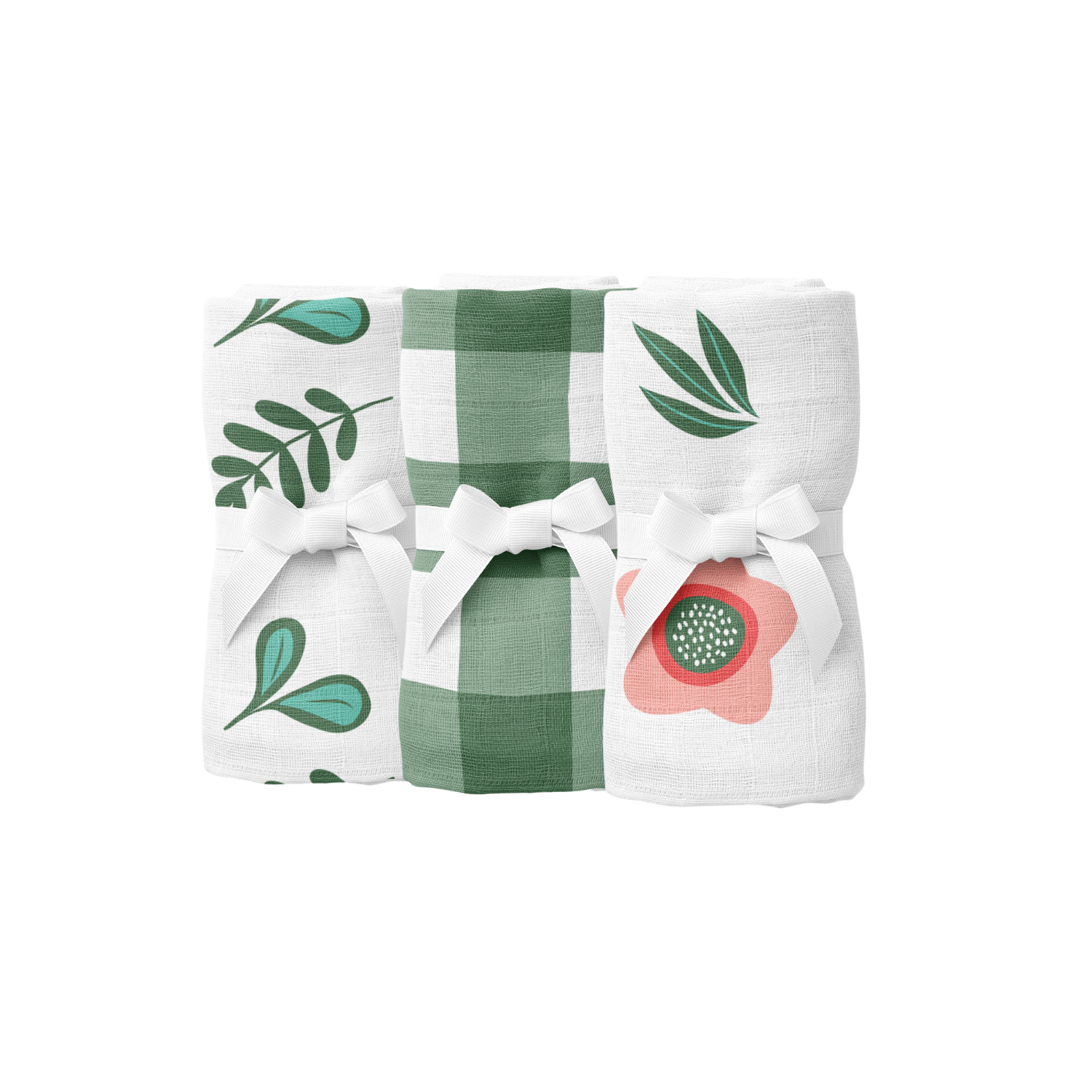 Petit Fleur, Müslin Ağız Mendili , 40x40 cm 6'lı Set