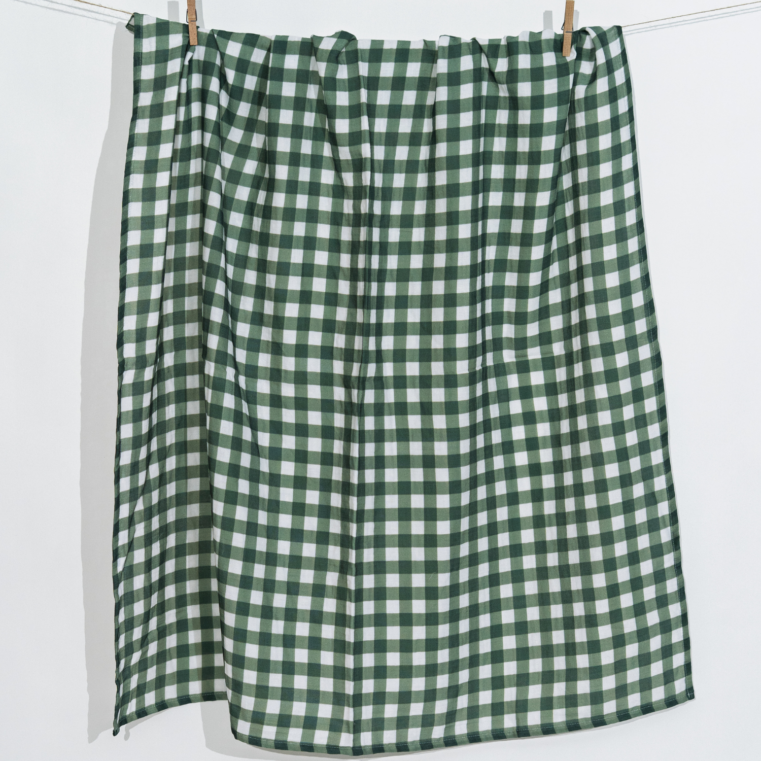 Petit Fleur Green Check , Müslin Bebek Örtüsü , 70x70 cm