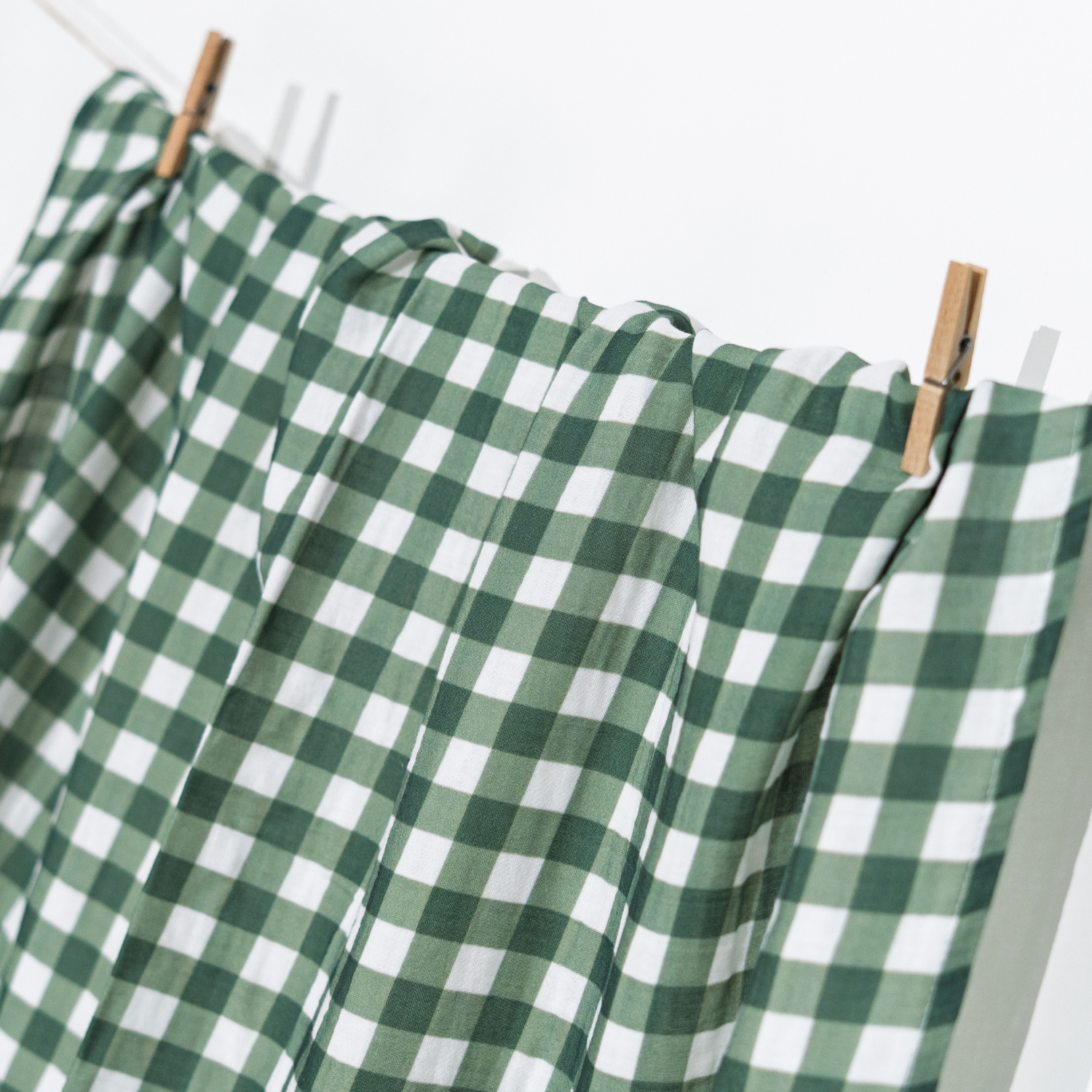 Petit Fleur Green Check Müslin Bebek Örtüsü - 100x100cm