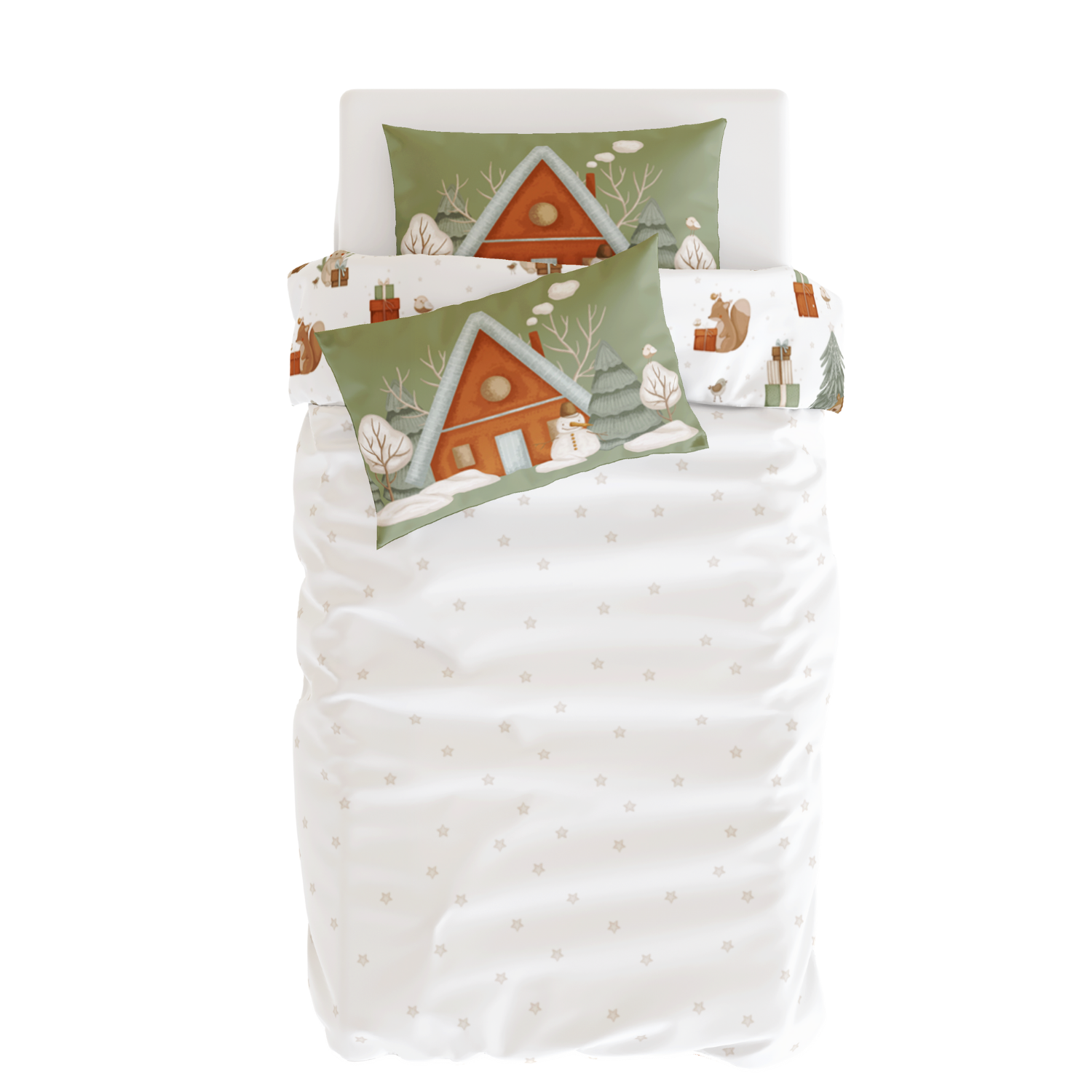 Snowy Yeni Yıl Nevresim Seti, Multicolor, 140x200cm