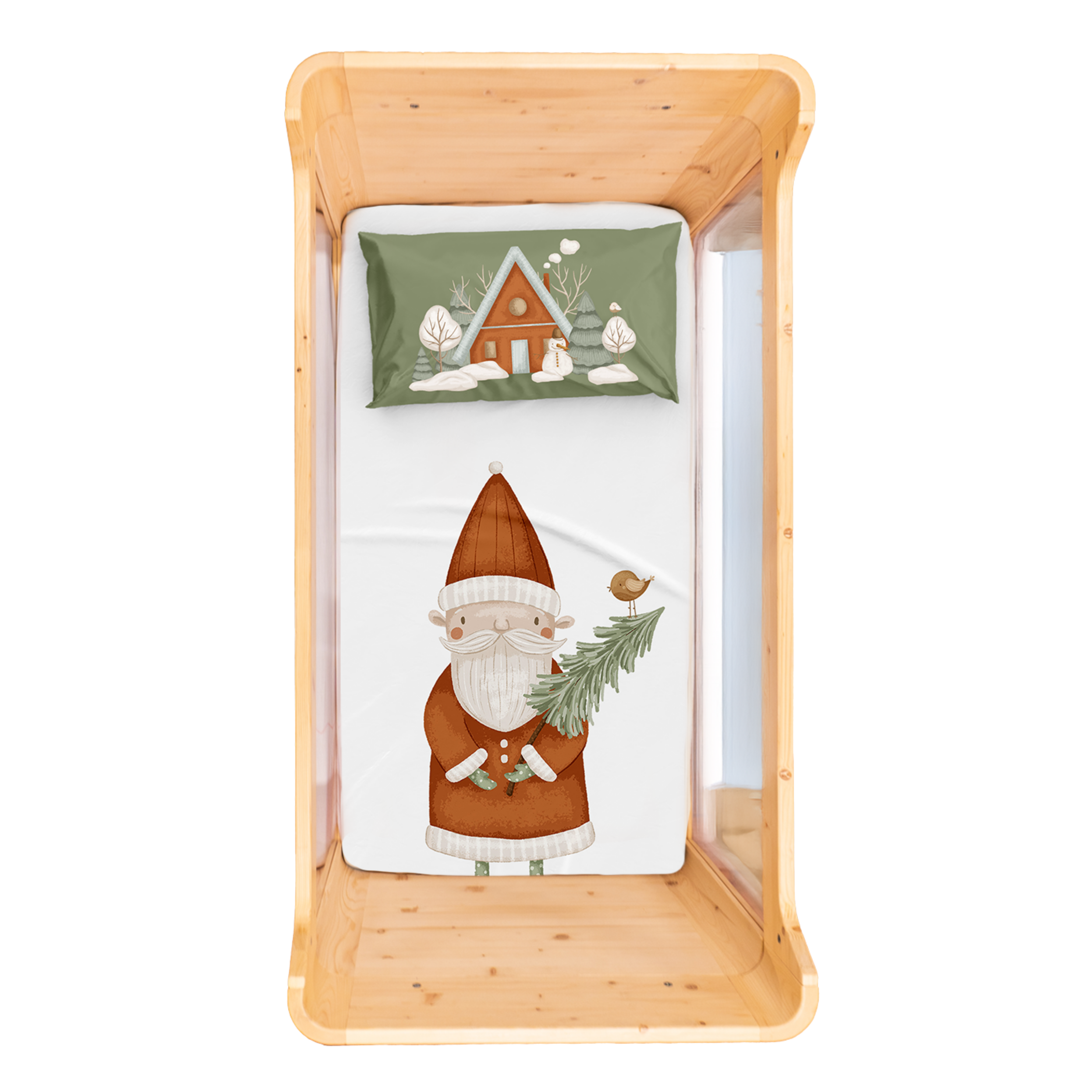 Snowy Yeni Yıl Bebek Çarşaf Seti, Çok Renkli, 80x140 cm