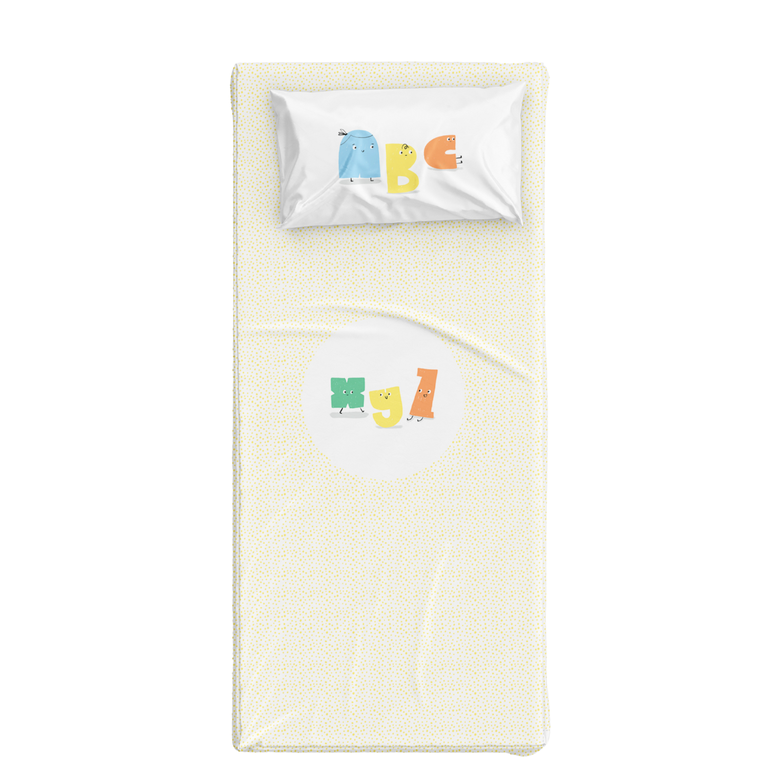 Alphabed Tek Kişilik Çarşaf Seti, Çok Renkli, 90x190cm