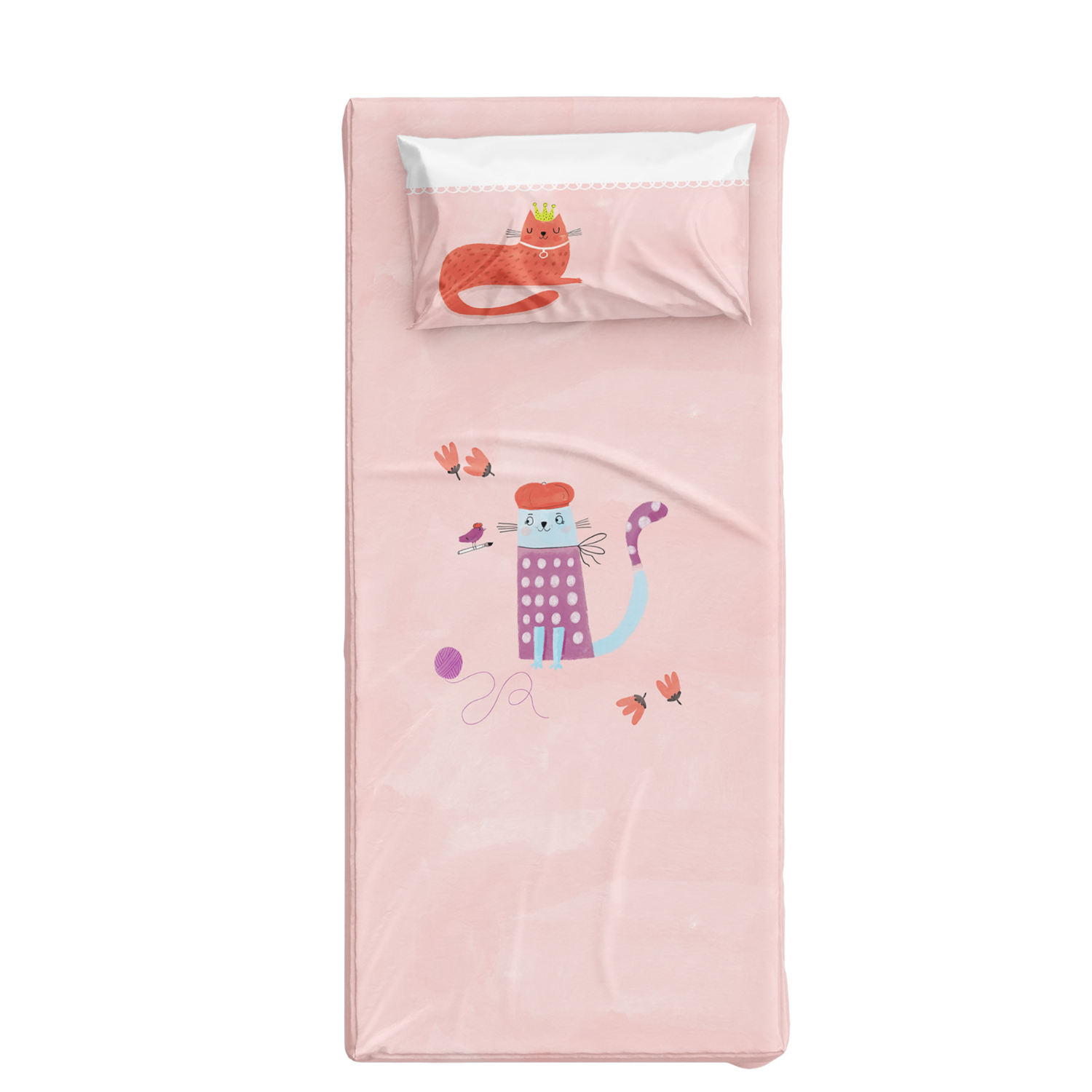 Kitty of Queens Tek Kişilik Çarşaf Seti, Çok Renkli, 120x200 cm