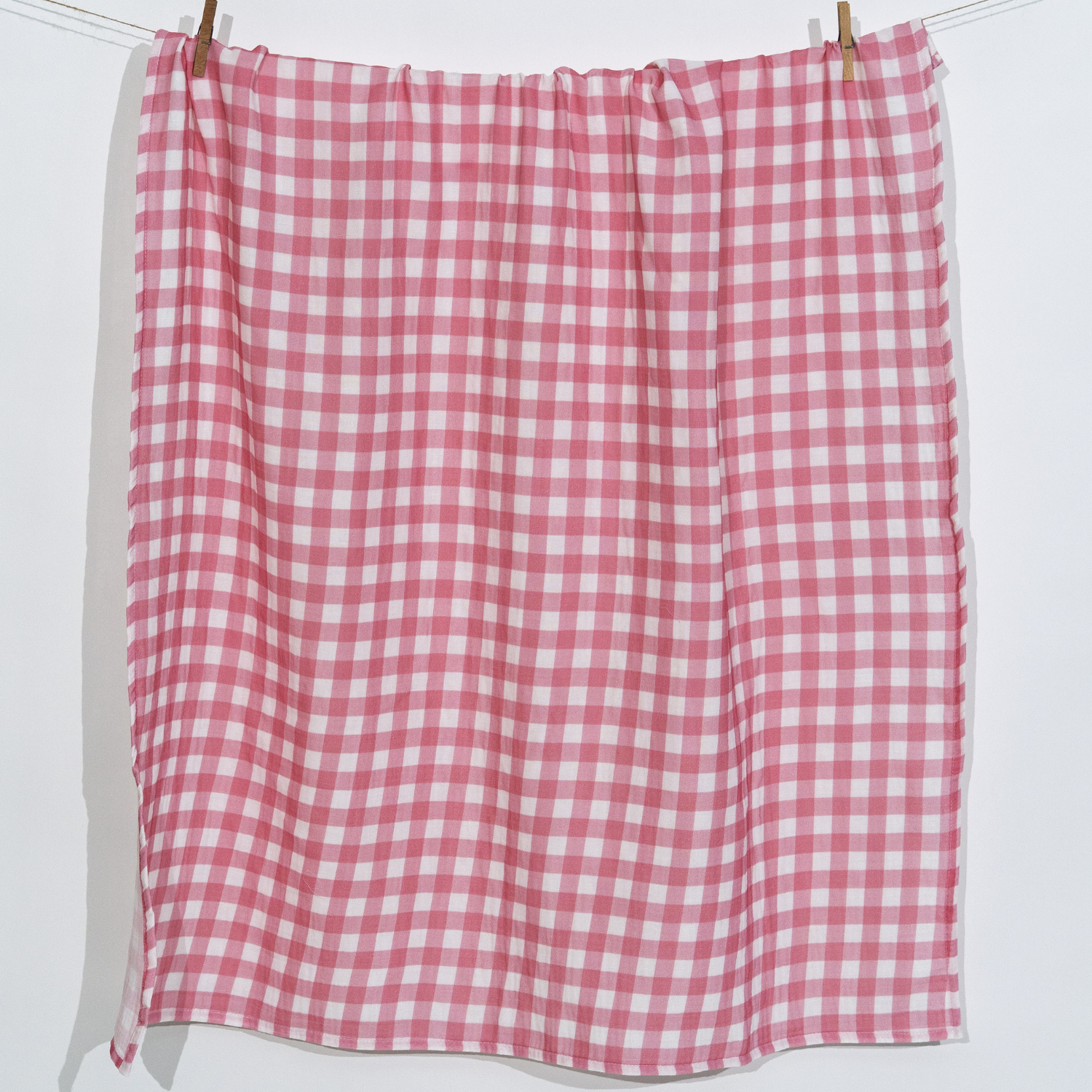 Bird of Life Pink Check , Müslin Bebek Örtüsü , 100x100 cm