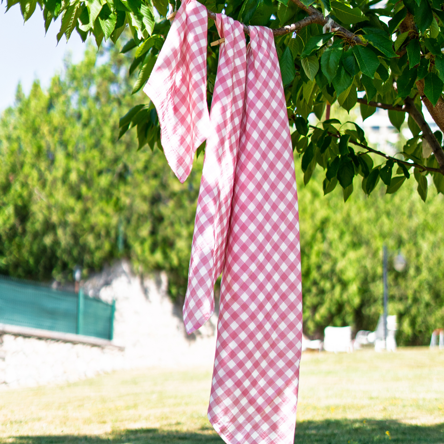 Bird of Life Pink Check Müslin Bebek Örtüsü - 100x100cm