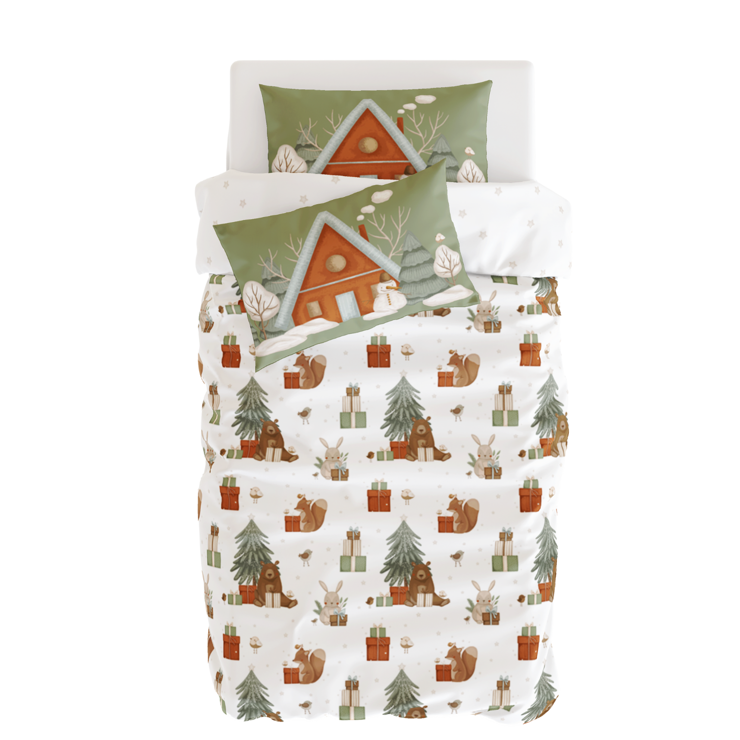 Snowy Yeni Yıl Nevresim Seti, Multicolor, 140x200cm