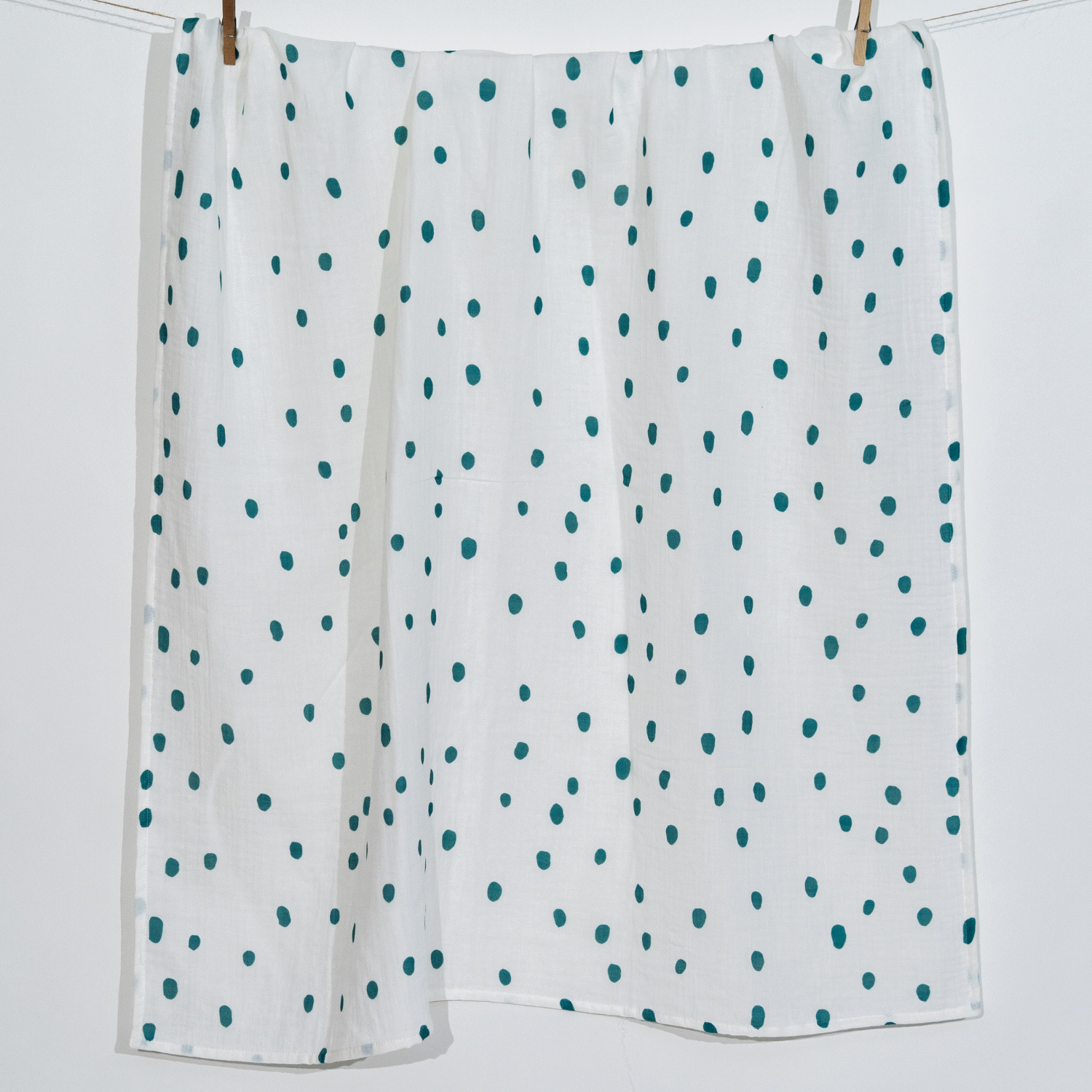 Bird of Life Mint Dots , Müslin Bebek Örtüsü , 100x100 cm