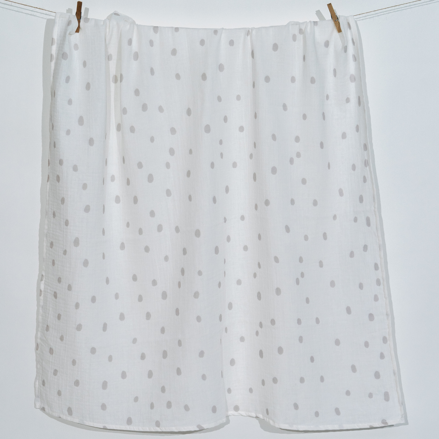 Bird of Life Gri Dots , Müslin Bebek Örtüsü , 100x100 cm