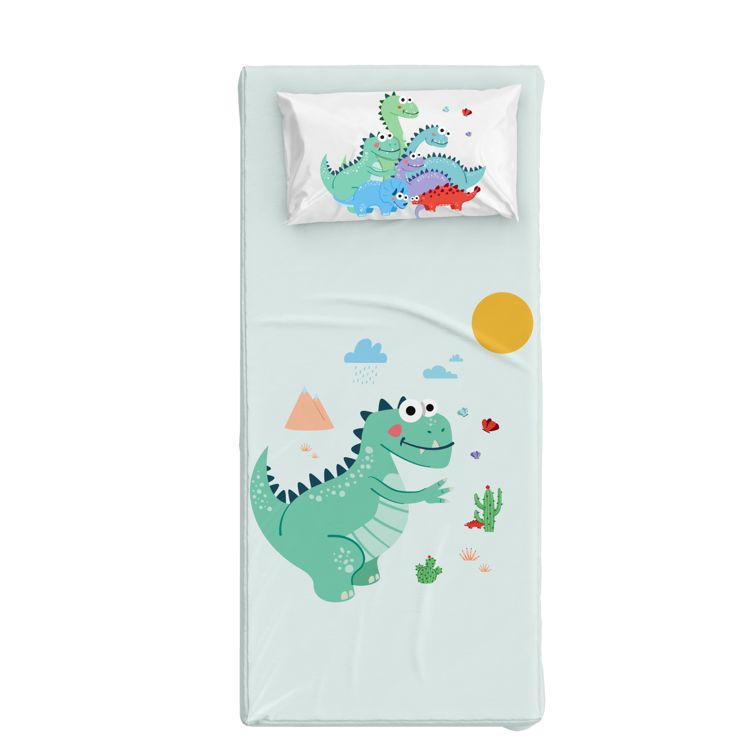 Dinotopia Tek Kişilik Çarşaf Seti, Çok Renkli, 90x190cm