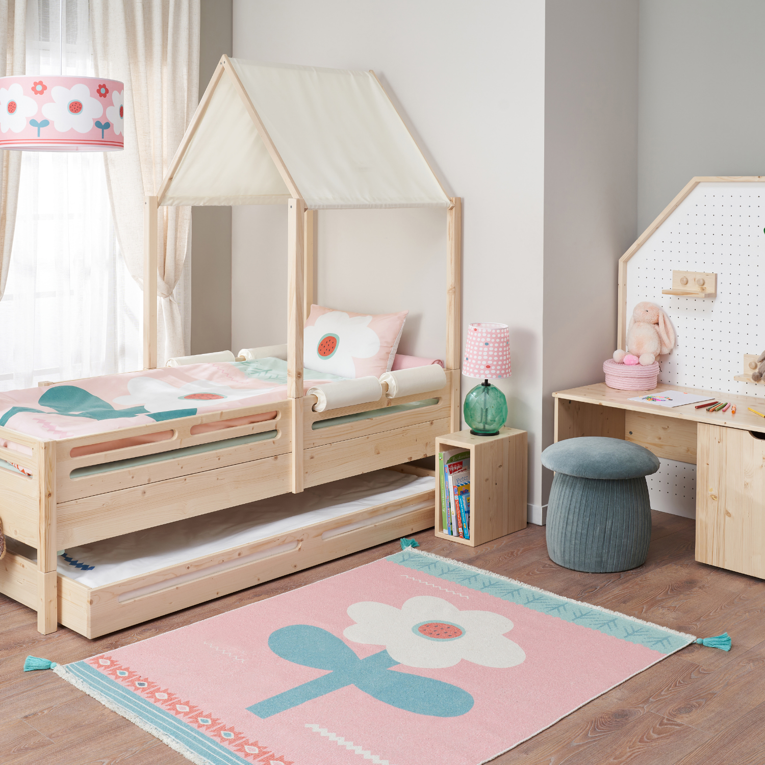 Tekerlekli İkili Oyuncak Depolama Ünitesi - Küçük Boy