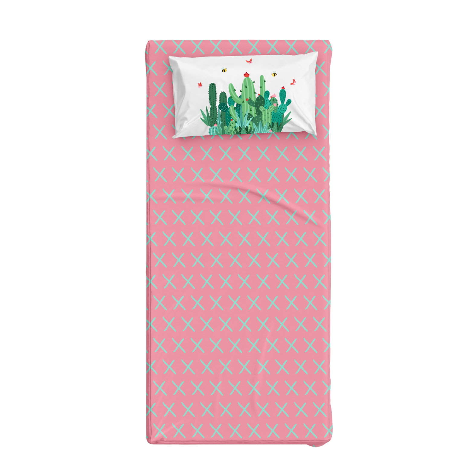 Cactopia Tek Kişilik Çarşaf Seti, Çok Renkli, 90x190cm