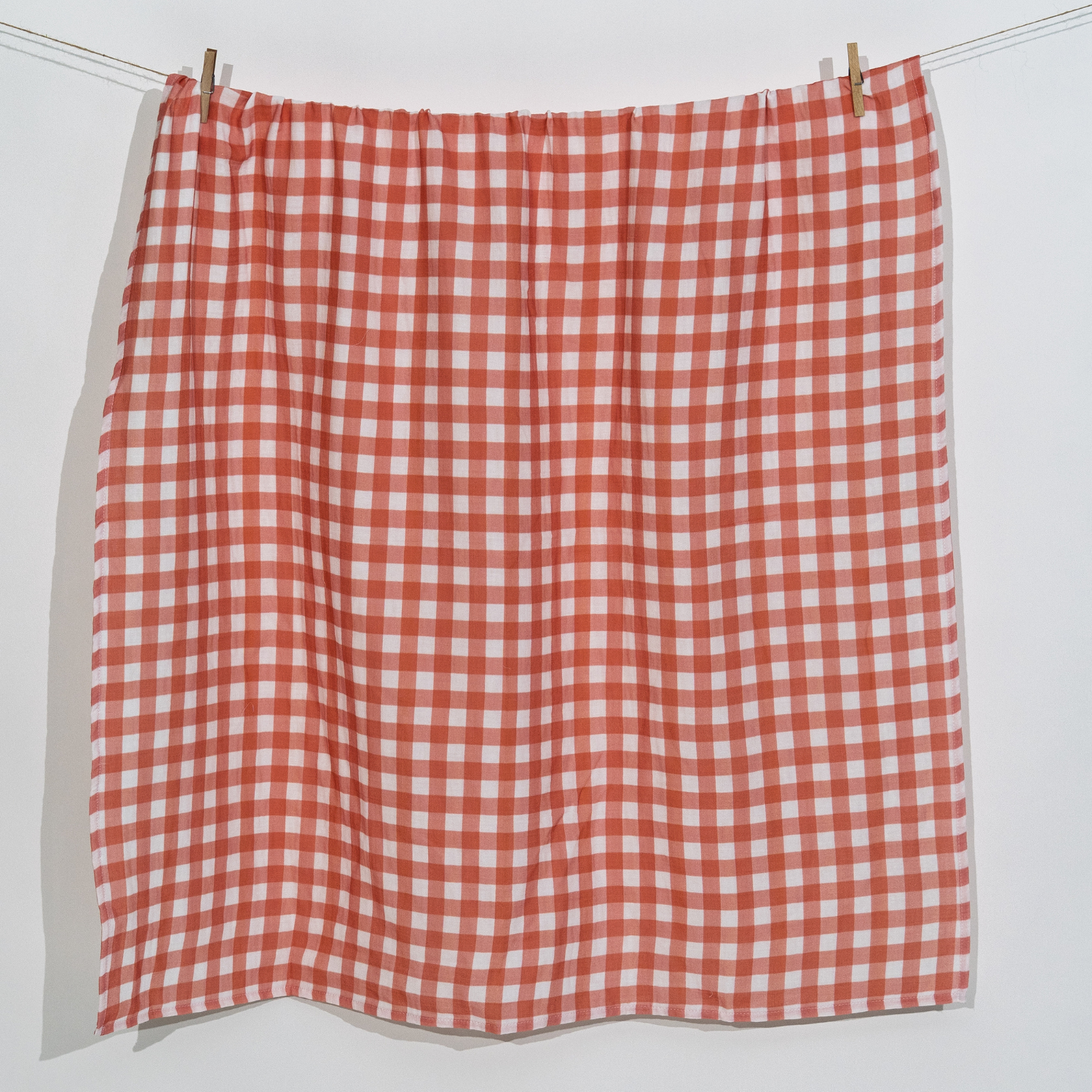 Bird of Life Orange Check , Müslin Bebek Örtüsü , 100x100 cm