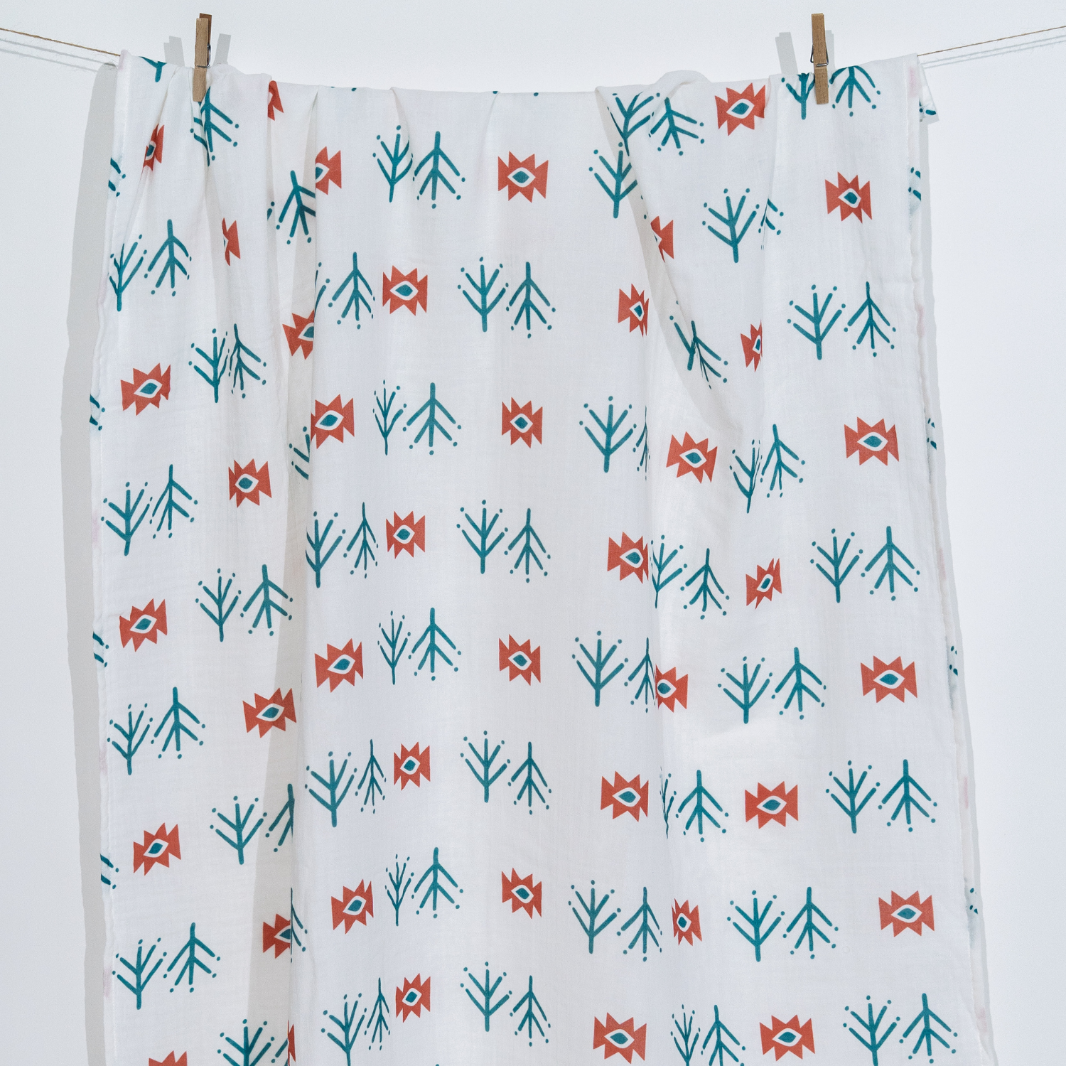 Big Flower Blossom Amulet, Müslin Bebek Örtüsü ,100x100 cm