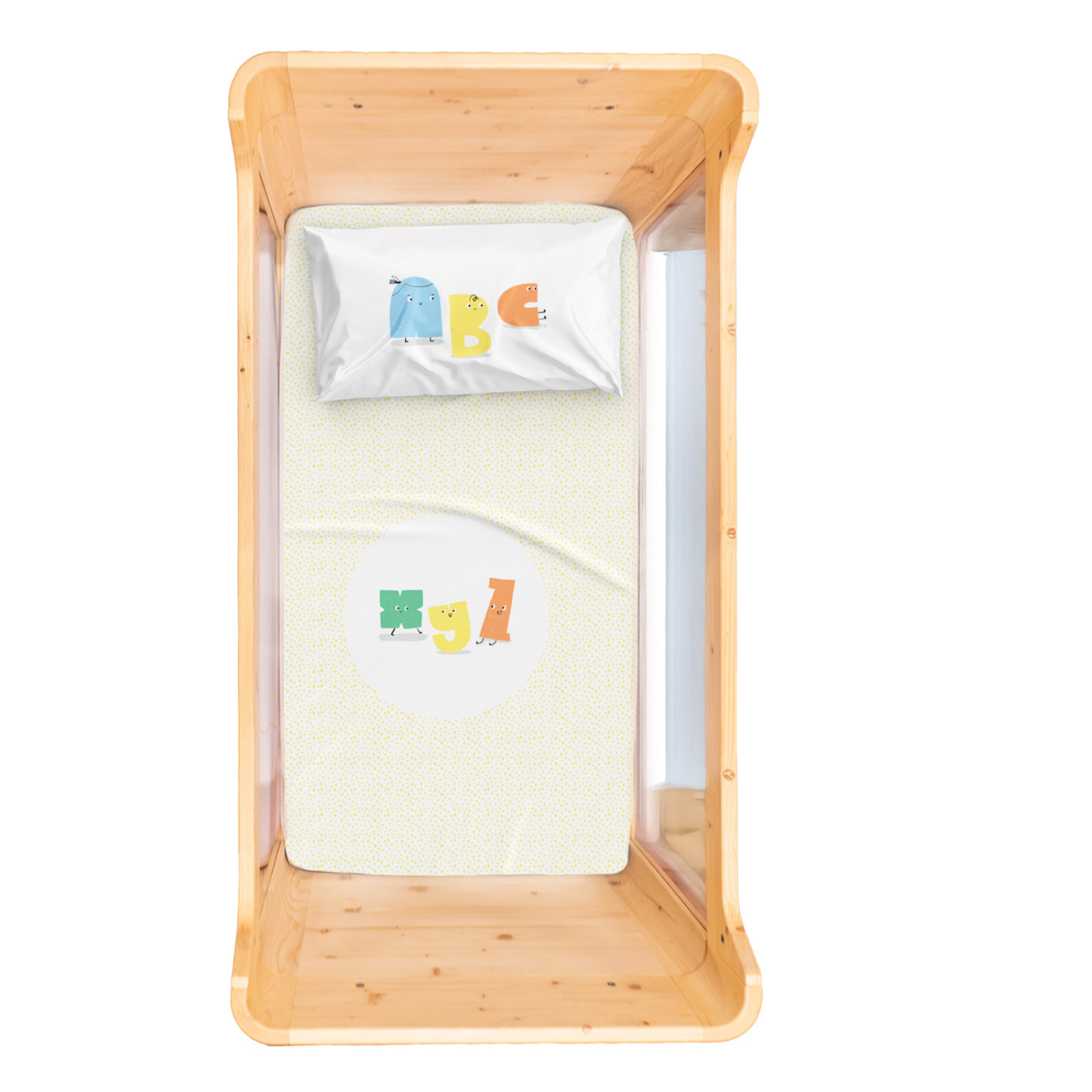 Alphabed Bebek Çarşaf Seti, Çok Renkli, 80x140