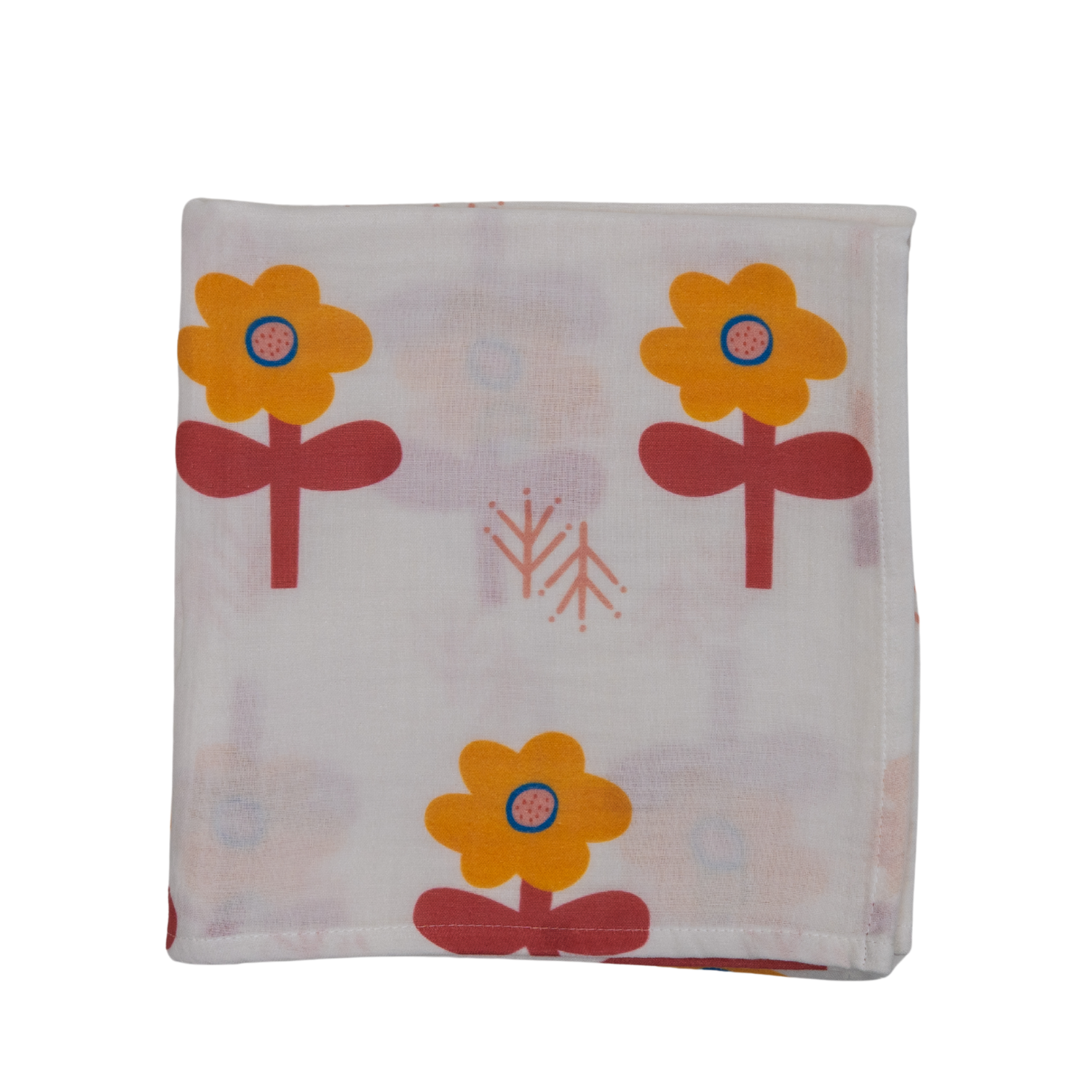 Big Flower Lemon, Müslin Bebek Örtüsü , 100x100 cm