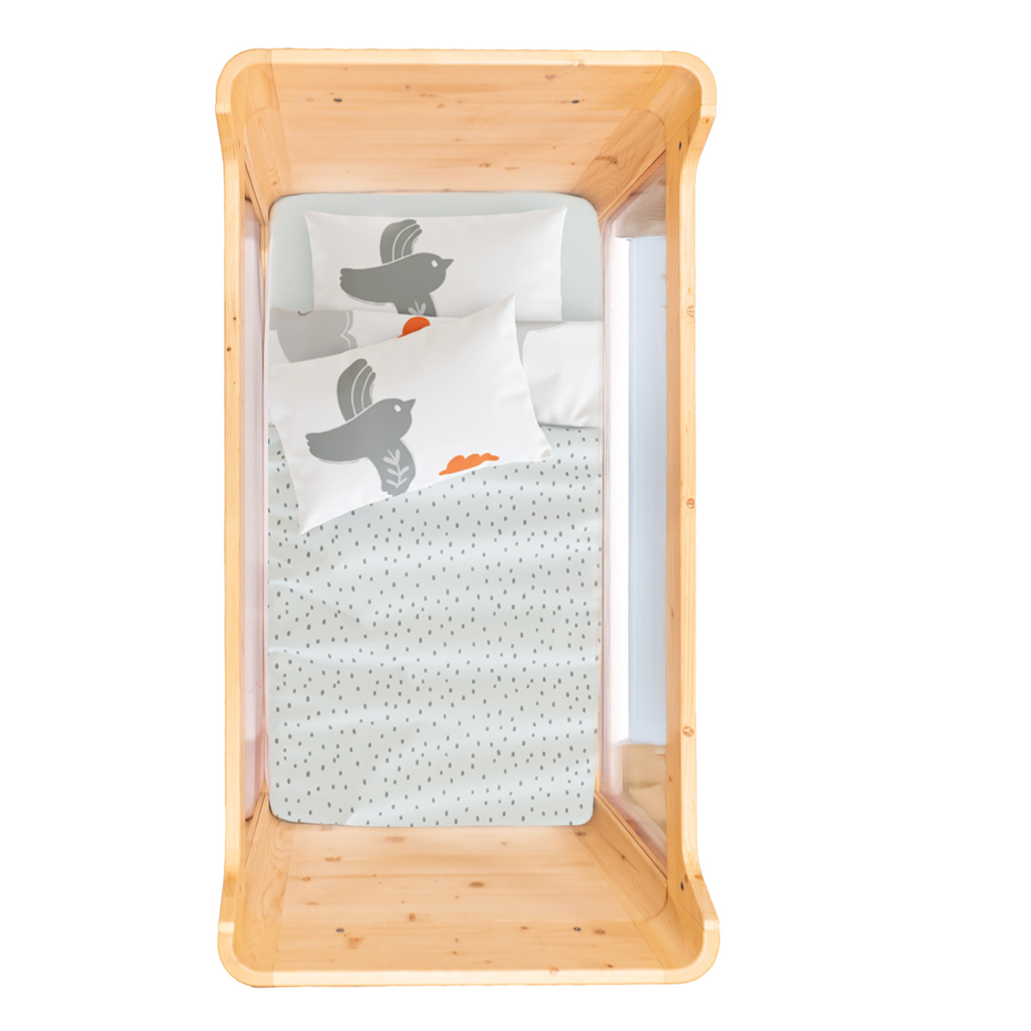 Bird of Life Bebek Nevresim Seti, Gri, 100x150cm