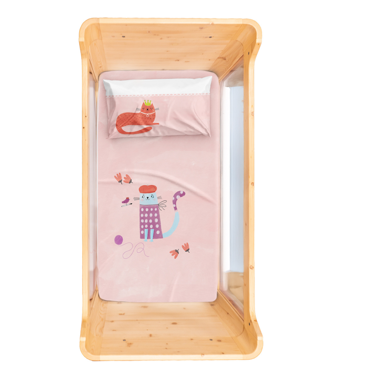 Kitty of Queens Bebek Çarşaf Seti , Pembe, 80x140 cm