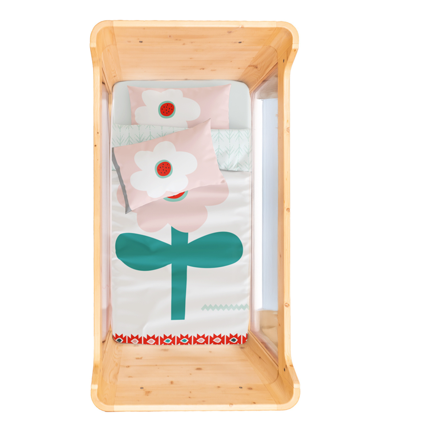 Big Flower Bebek Nevresim Seti, Pembe, 100x150cm