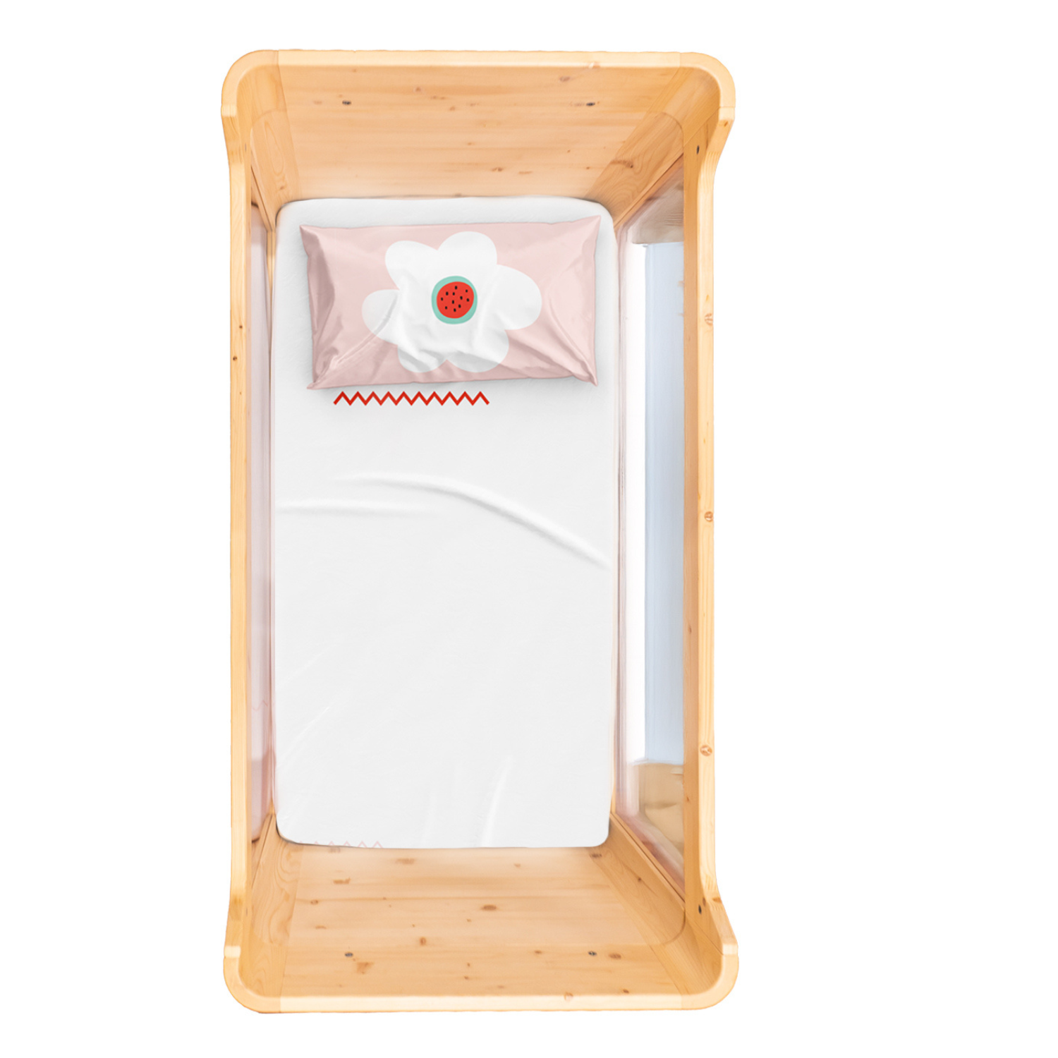 Big Flower Bebek Çarşaf Seti, Pembe, 80x140 cm