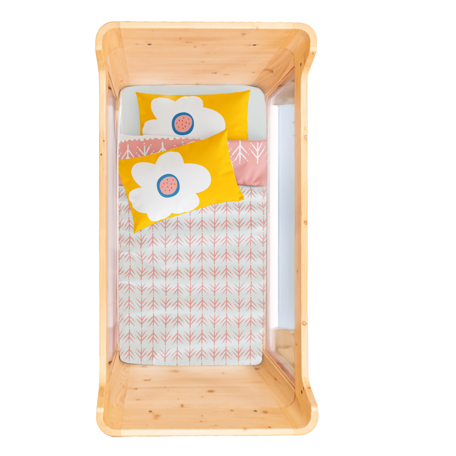 Big Flower Bebek Nevresim Seti, Sarı, 100x150cm