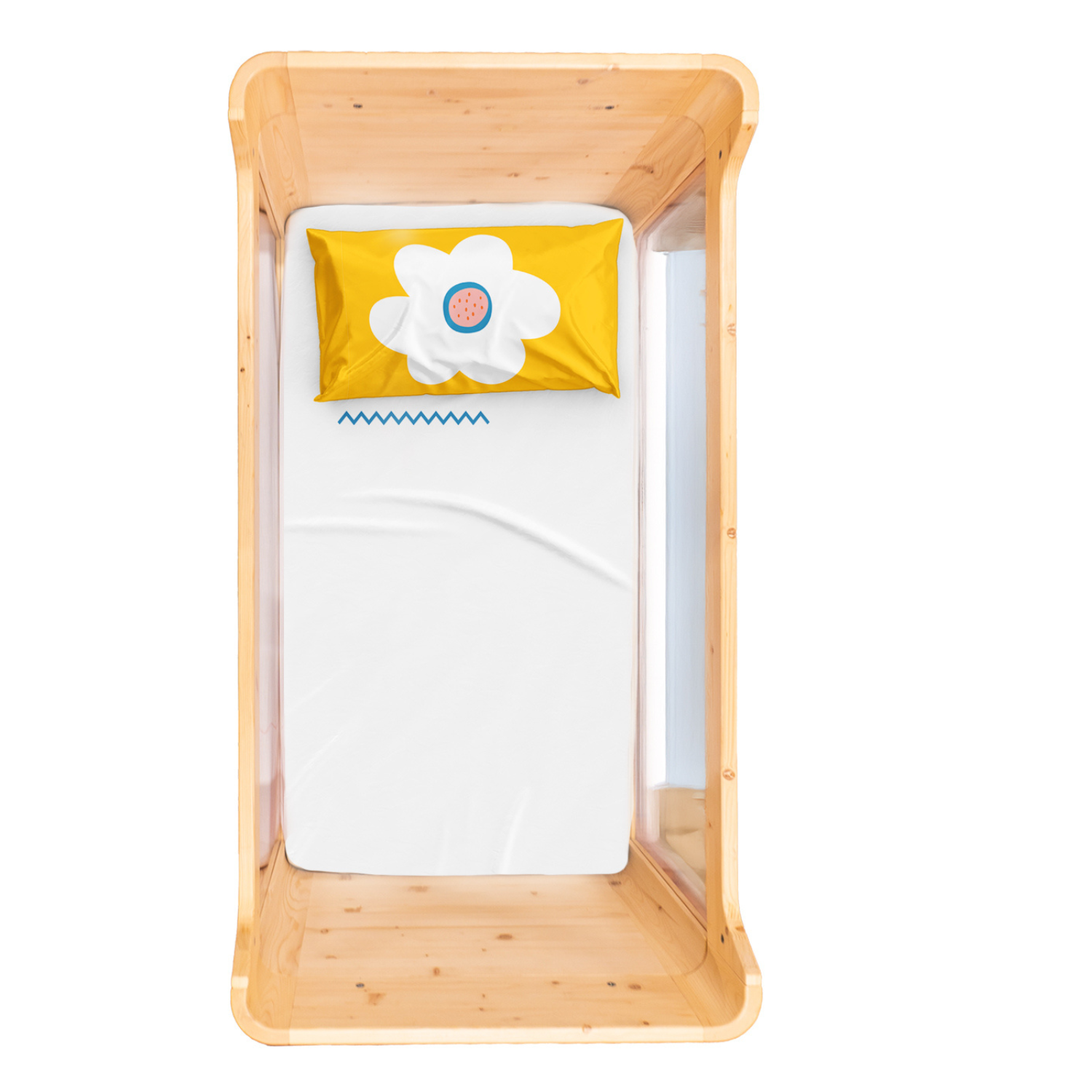 Big Flower Bebek Çarşaf Seti, Sarı, 80x140cm