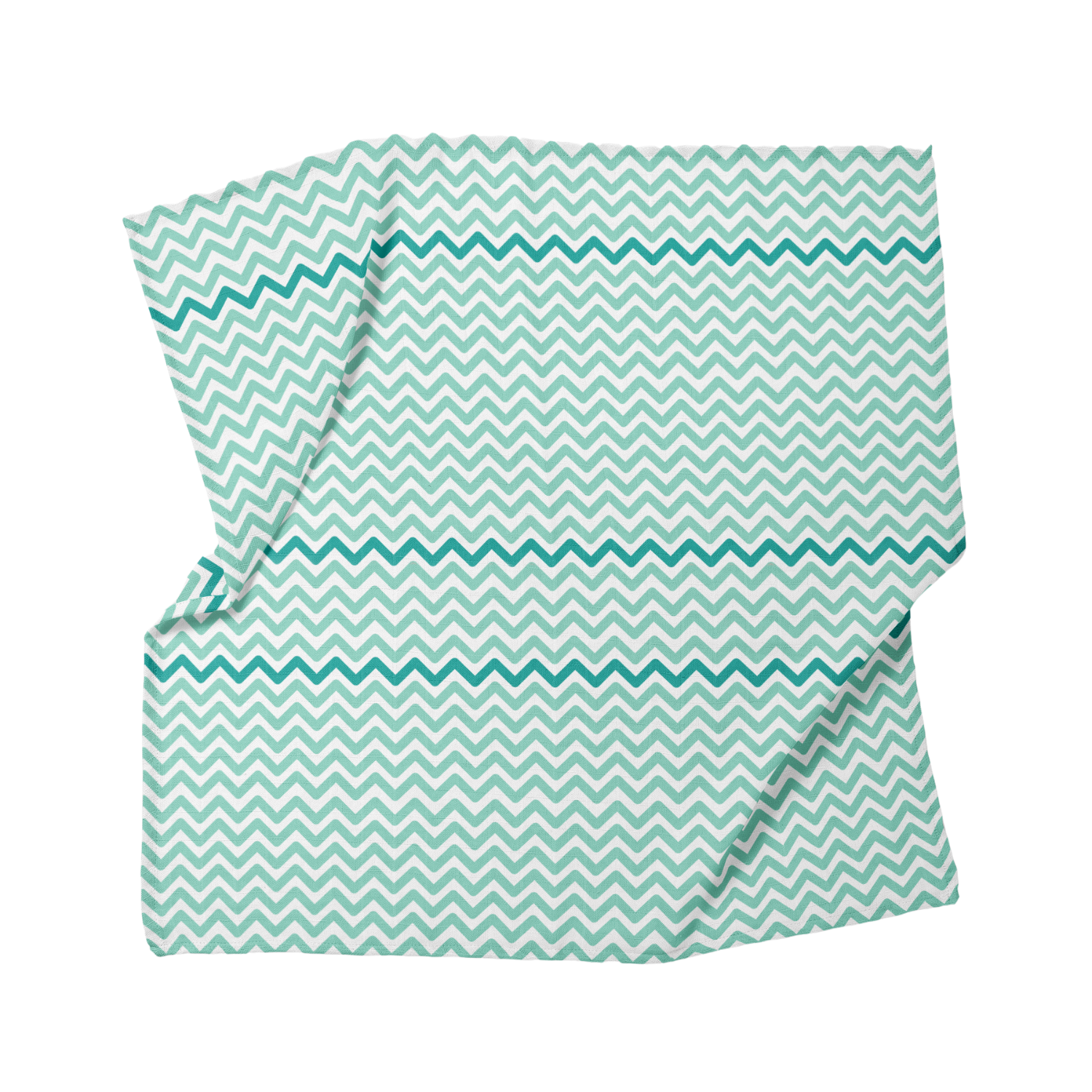 Big Flower Green Zigzag , Müslin Bebek Örtüsü ,70x70 cm