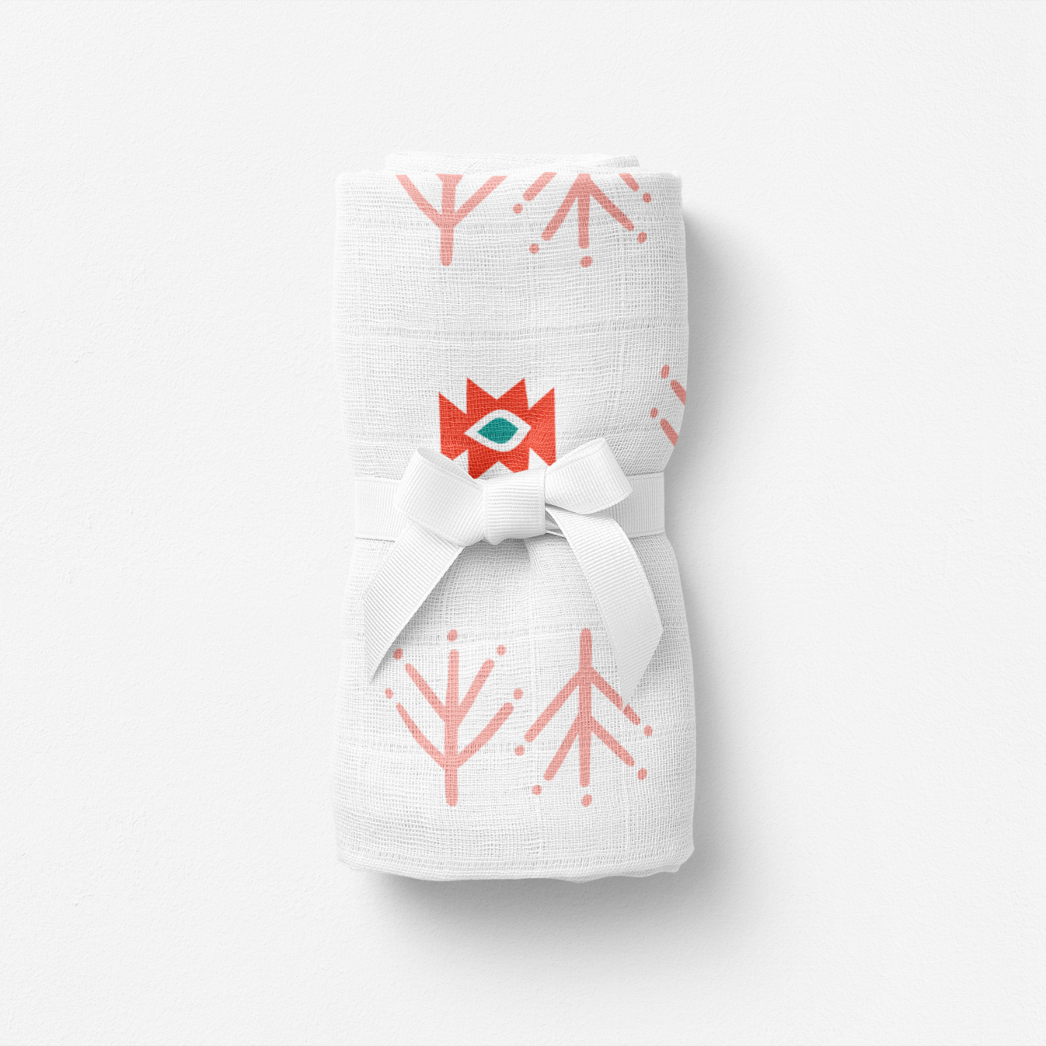 Big Flower Lemon Amulet, Müslin Bebek Örtüsü ,100x100 cm