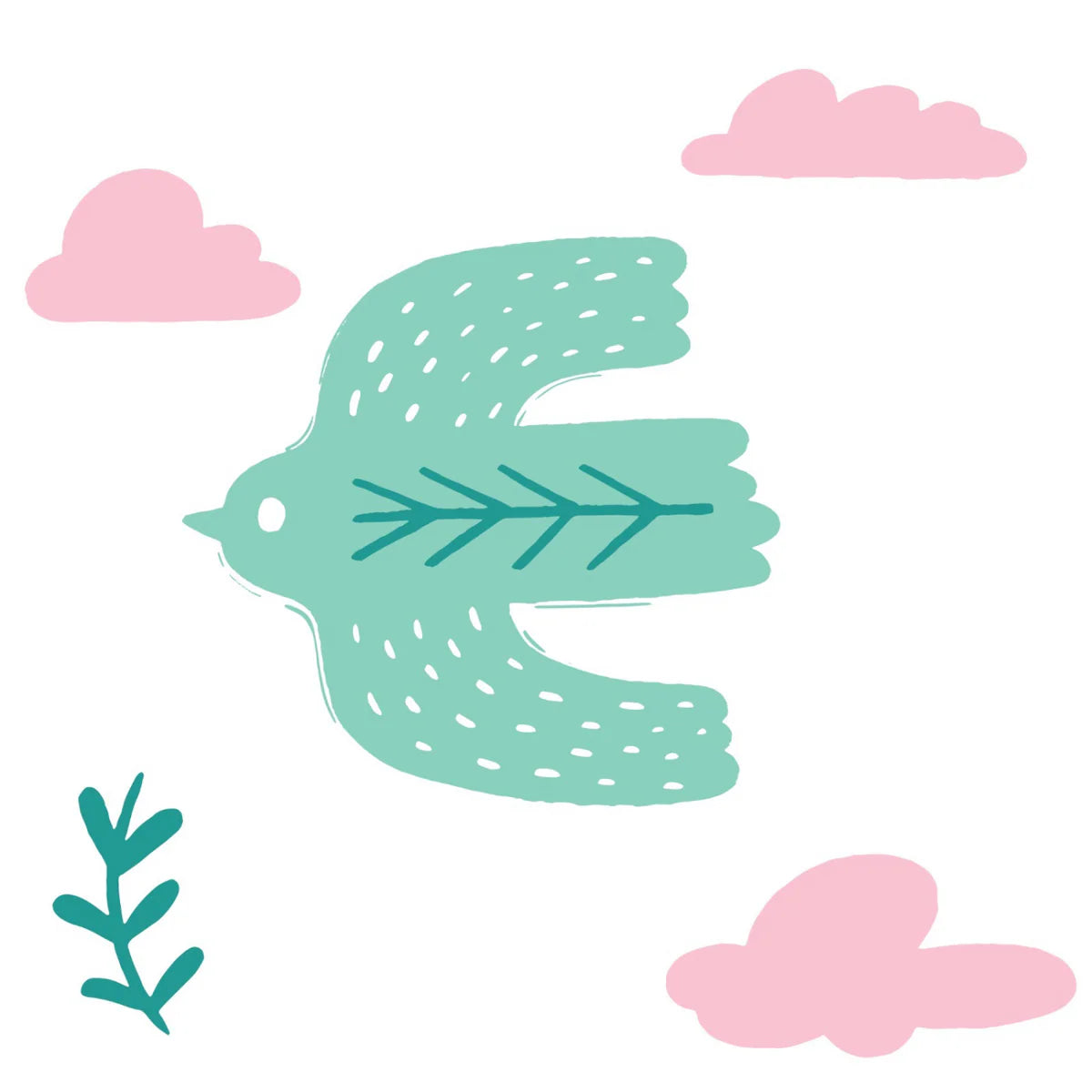 Bird Of Life Mint Bebek Battaniye - 100x150cm