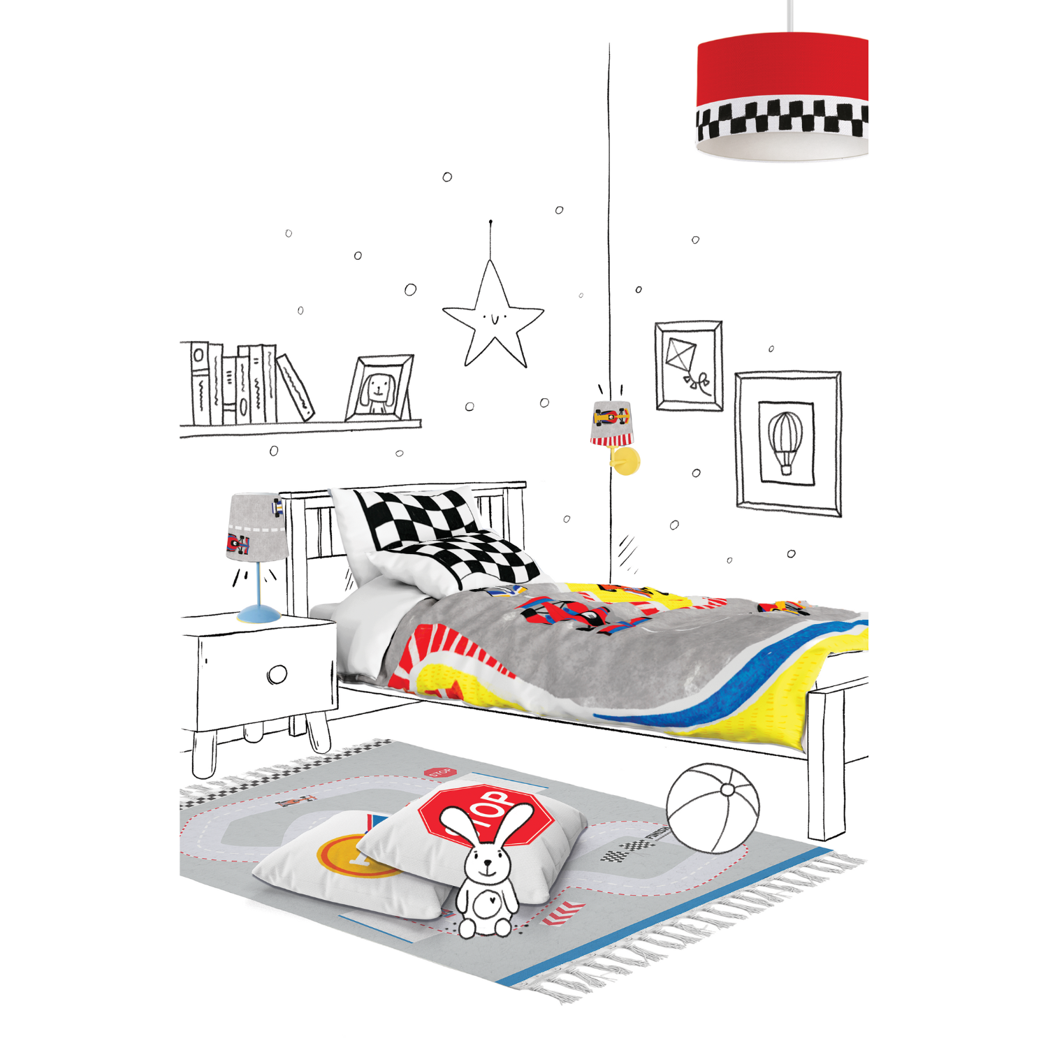 Ready Steady Go Çocuk Halısı, Çok Renkli, 120x160cm