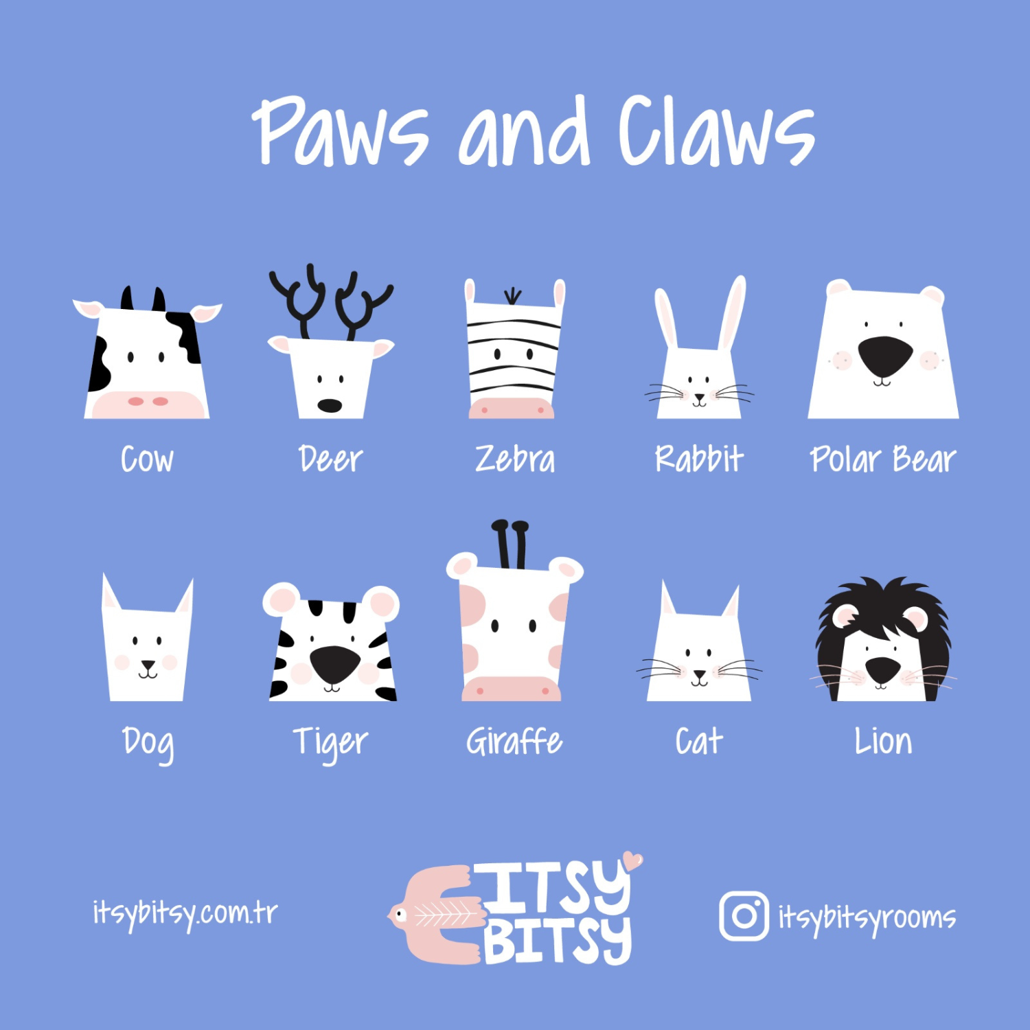 Paws and Claws Çocuk Halısı, Çok Renkli, 120x160cm