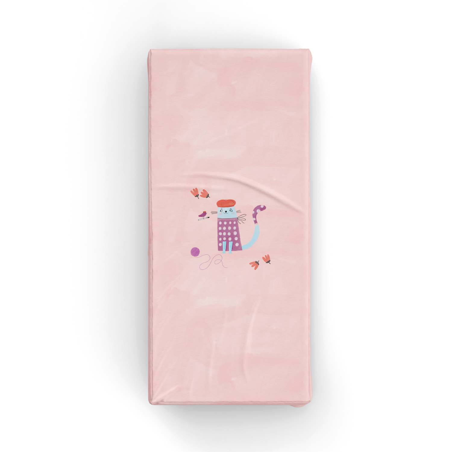 Kitty of Queens Pamuk Saten Pembe Bebek Çarşaf Seti 80x140cm