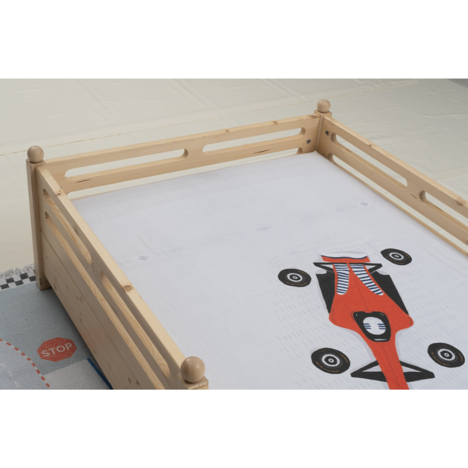 Ready Steady Go Pamuk Saten Çok Renkli Çocuk Çarşaf Seti 90x190cm
