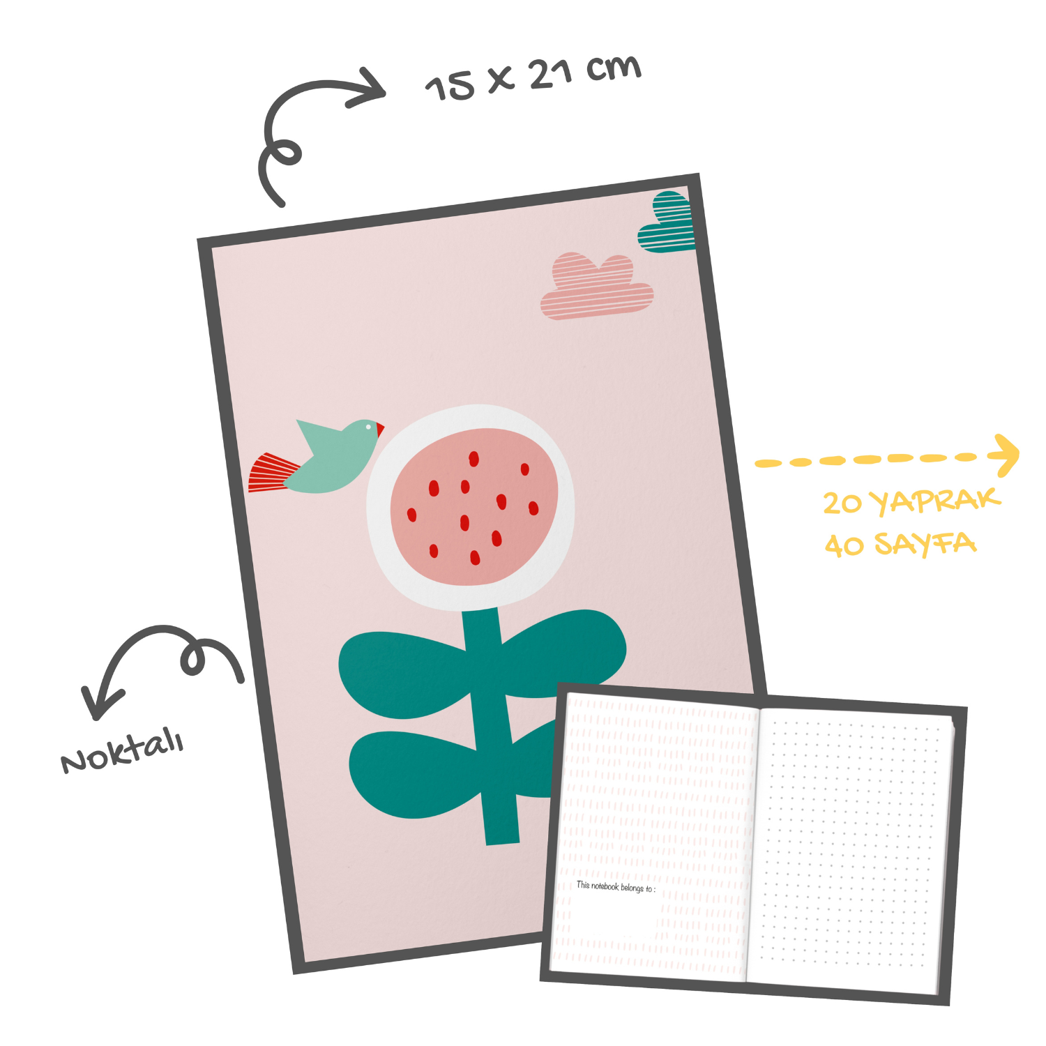 Amulet Defter ve Notluk Seti , Pembe