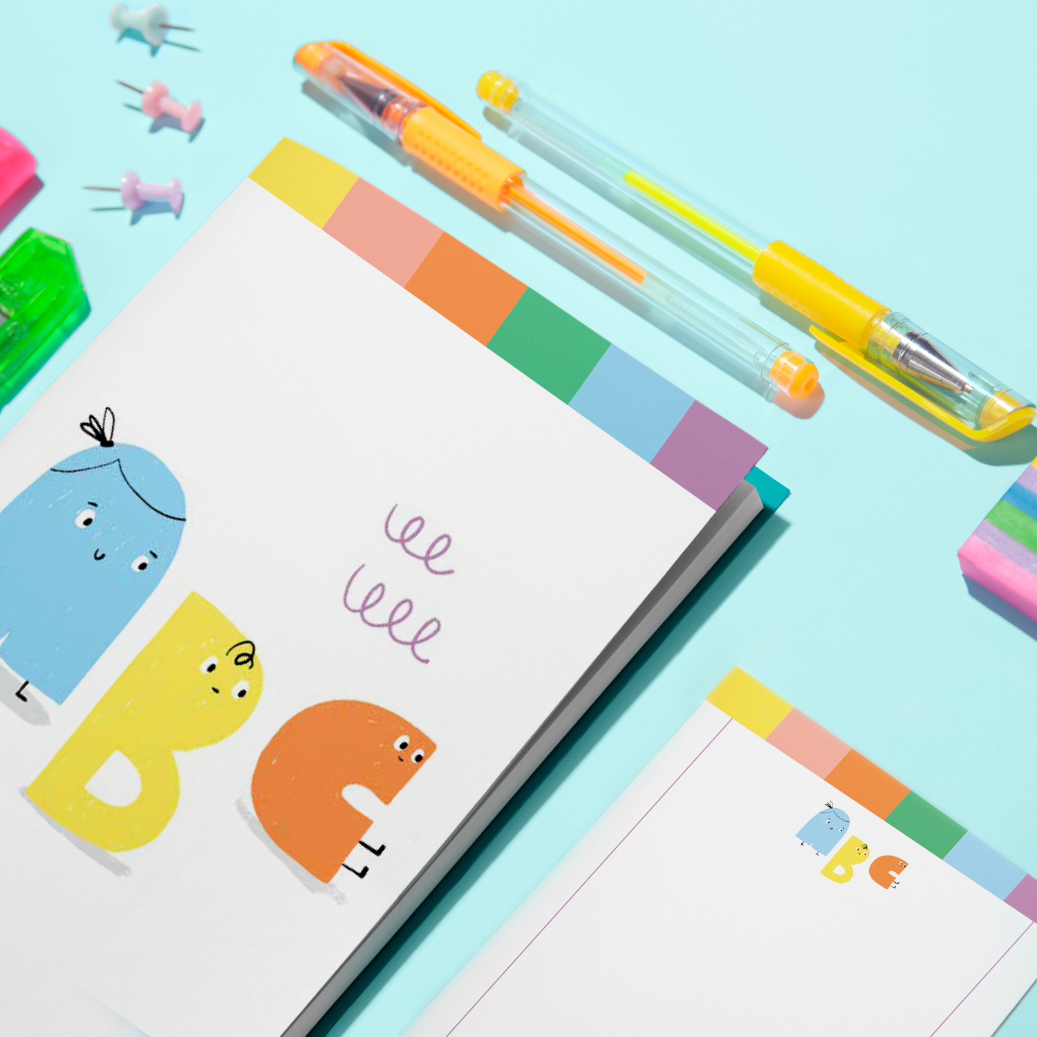 Alphabed Defter ve Notluk Seti , Çok Renkli