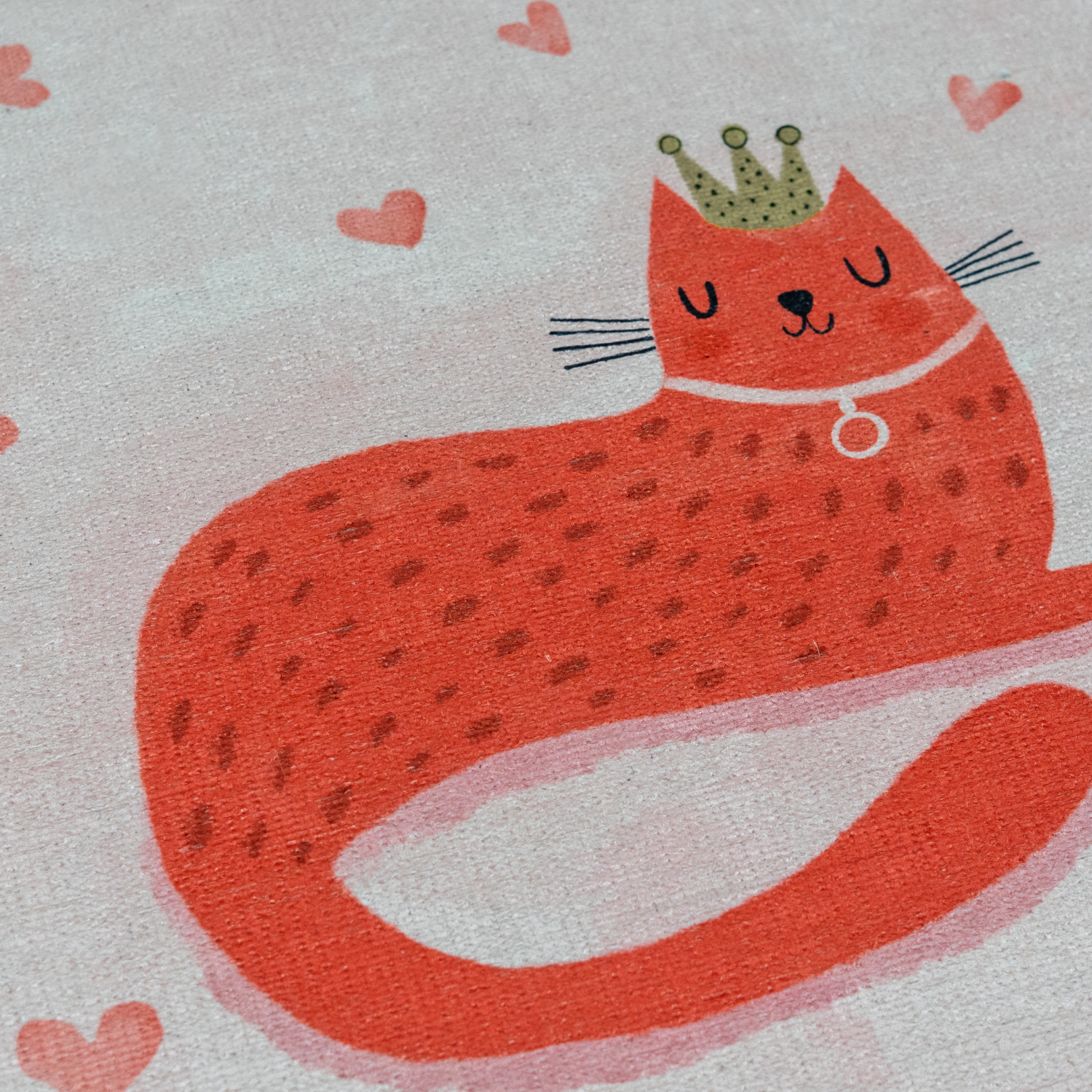 Kitty of Queens Pembe Yıkanabilir Yuvarlak Çocuk Halısı - 120cm