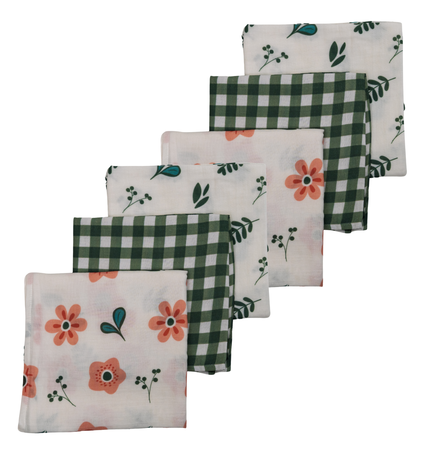 Petit Fleur, Müslin Ağız Mendili , 40x40 cm 6'lı Set