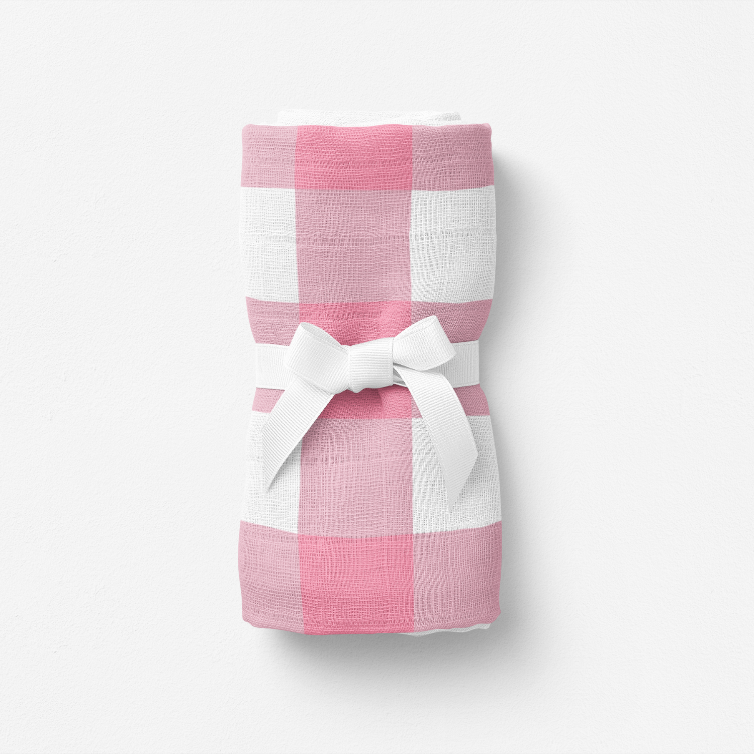 Bird of Life Pink Check , Müslin Bebek Örtüsü , 70x70 cm