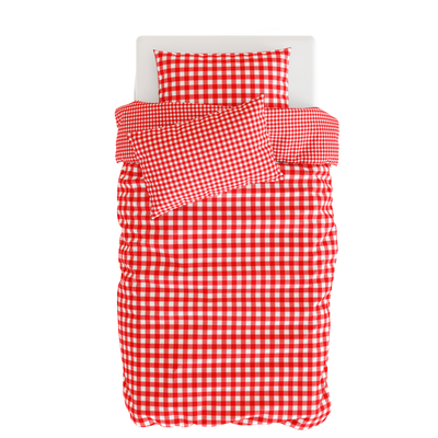 Gingham Kırmızı Nevresim Seti , Multicolor , 140x200 cm