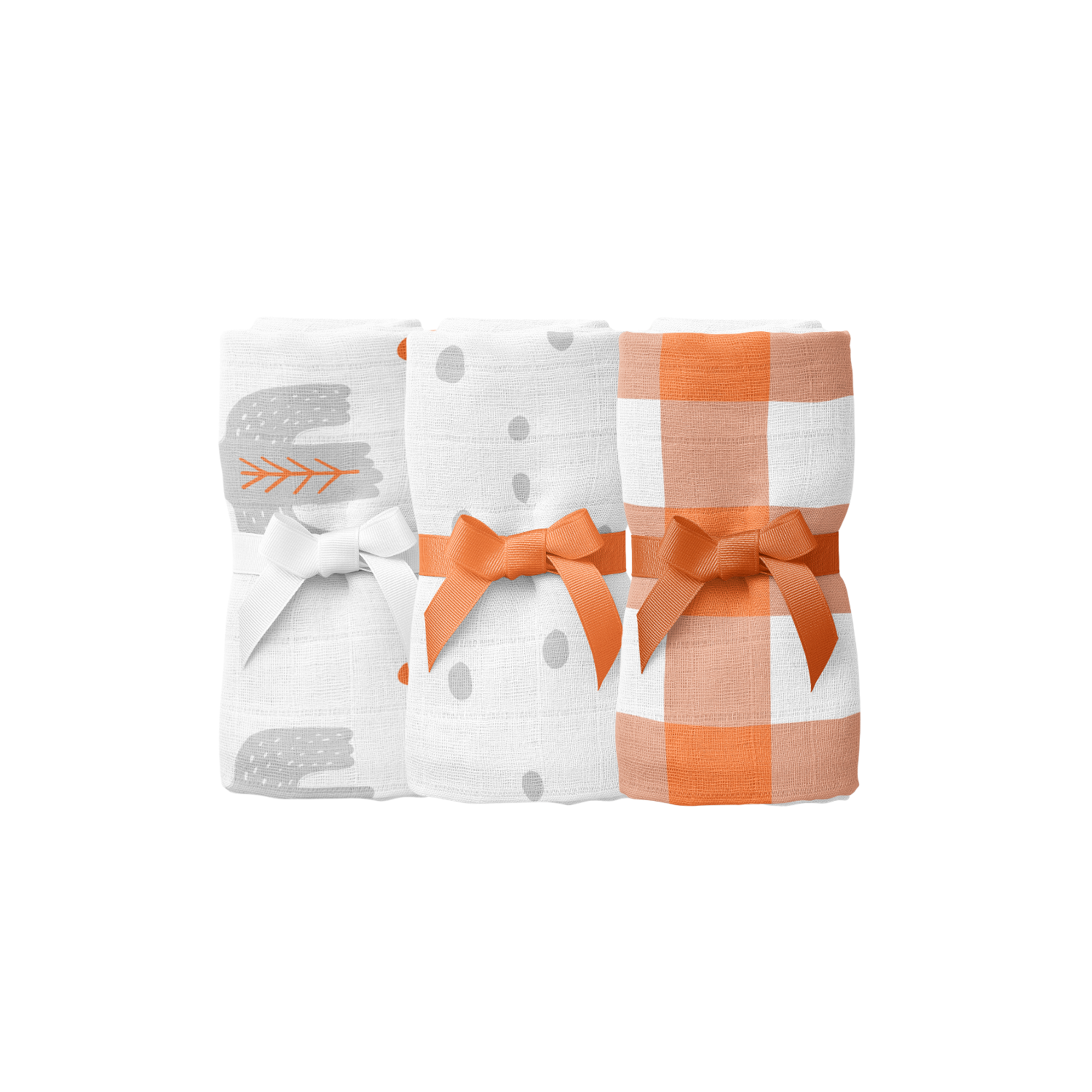 Bird Of Life Gri , Müslin Ağız Mendili , 40x40 cm 6'lı Set