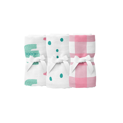 Bird Of Life Mint , Müslin Ağız Mendili , 40x40 cm 6'lı Set