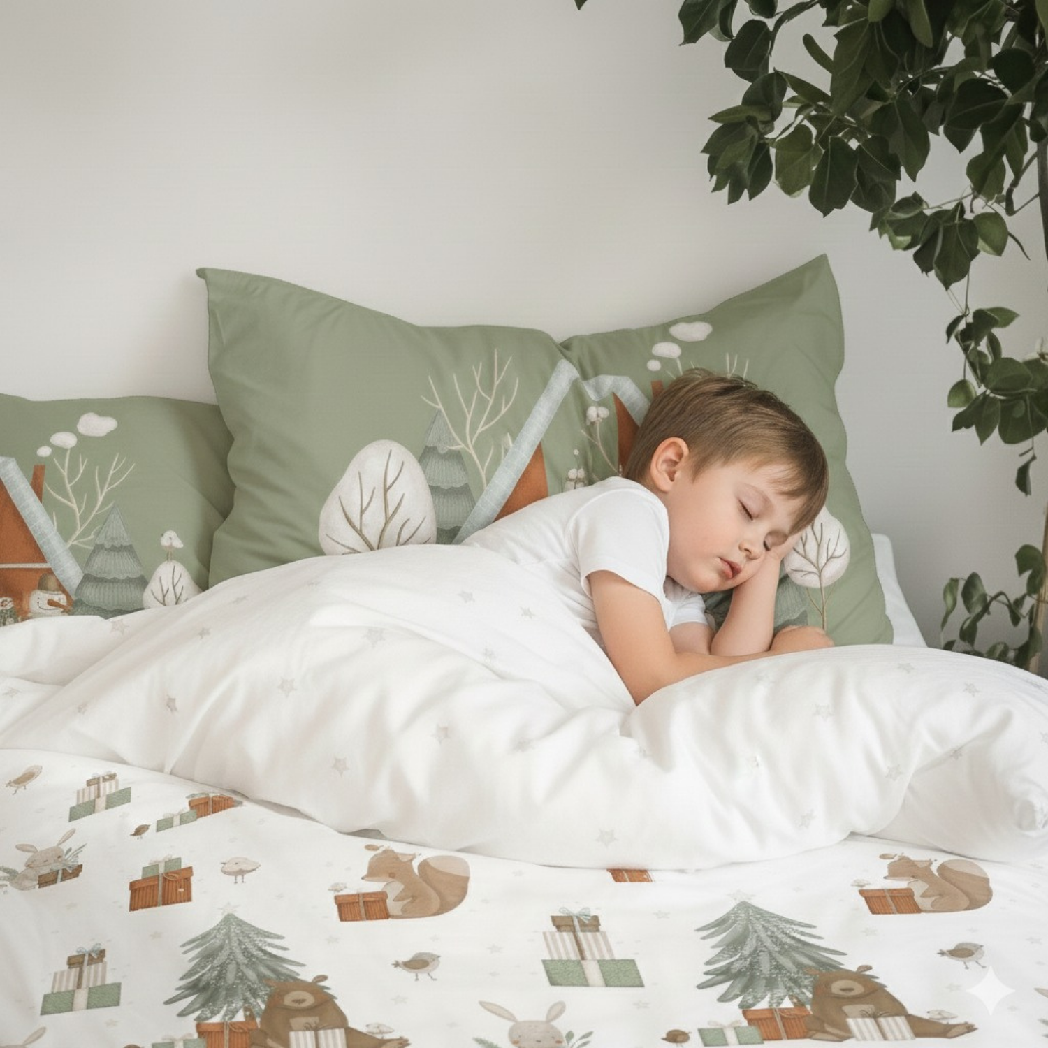 Snowy Yeni Yıl Nevresim Seti, Multicolor, 140x200cm