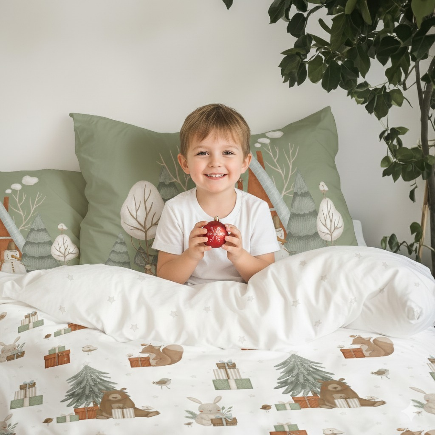 Snowy Yeni Yıl Nevresim Seti, Multicolor, 140x200cm