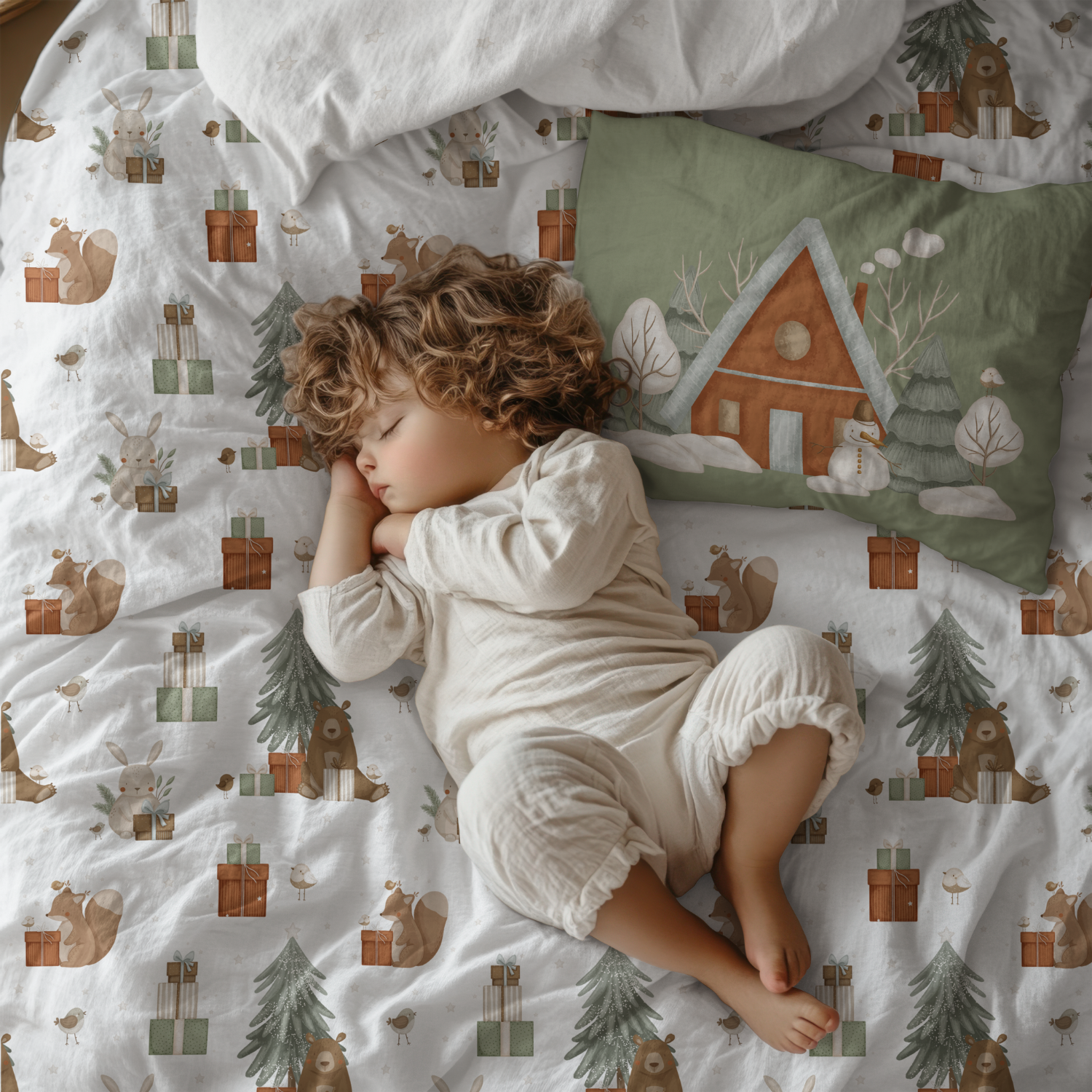 Snowy Bebek Yeni Yıl Nevresim Seti, 100 x 150 cm