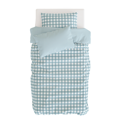 Gingham Mavi Nevresim Seti , Multicolor , 140x200 cm